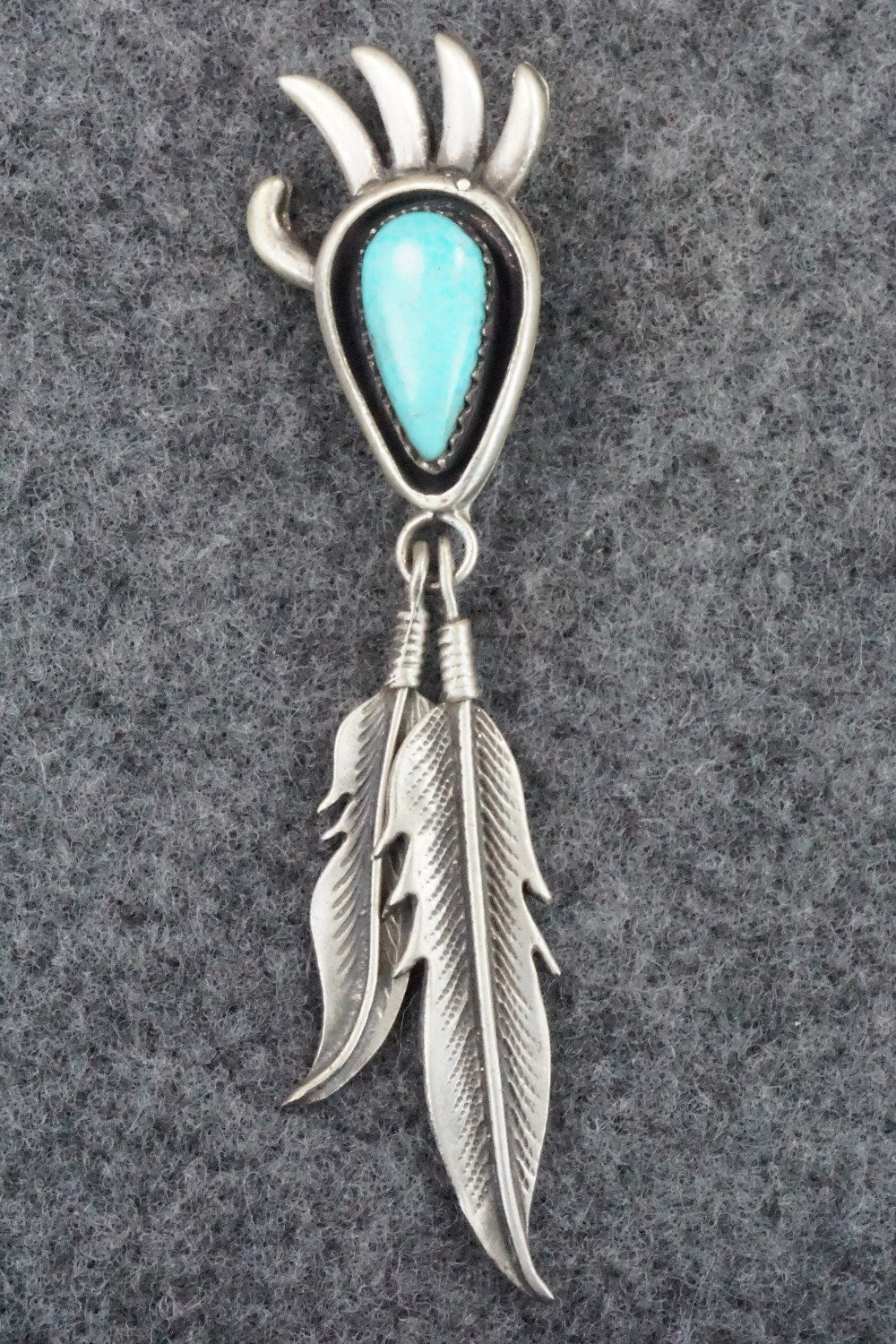 Turquoise and Sterling Silver Pendant - Genevieve Francisco