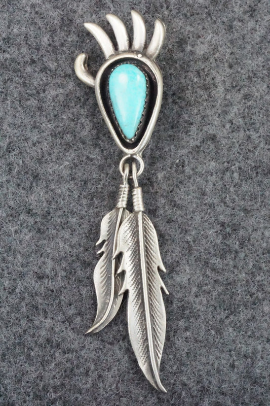 Turquoise and Sterling Silver Pendant - Genevieve Francisco