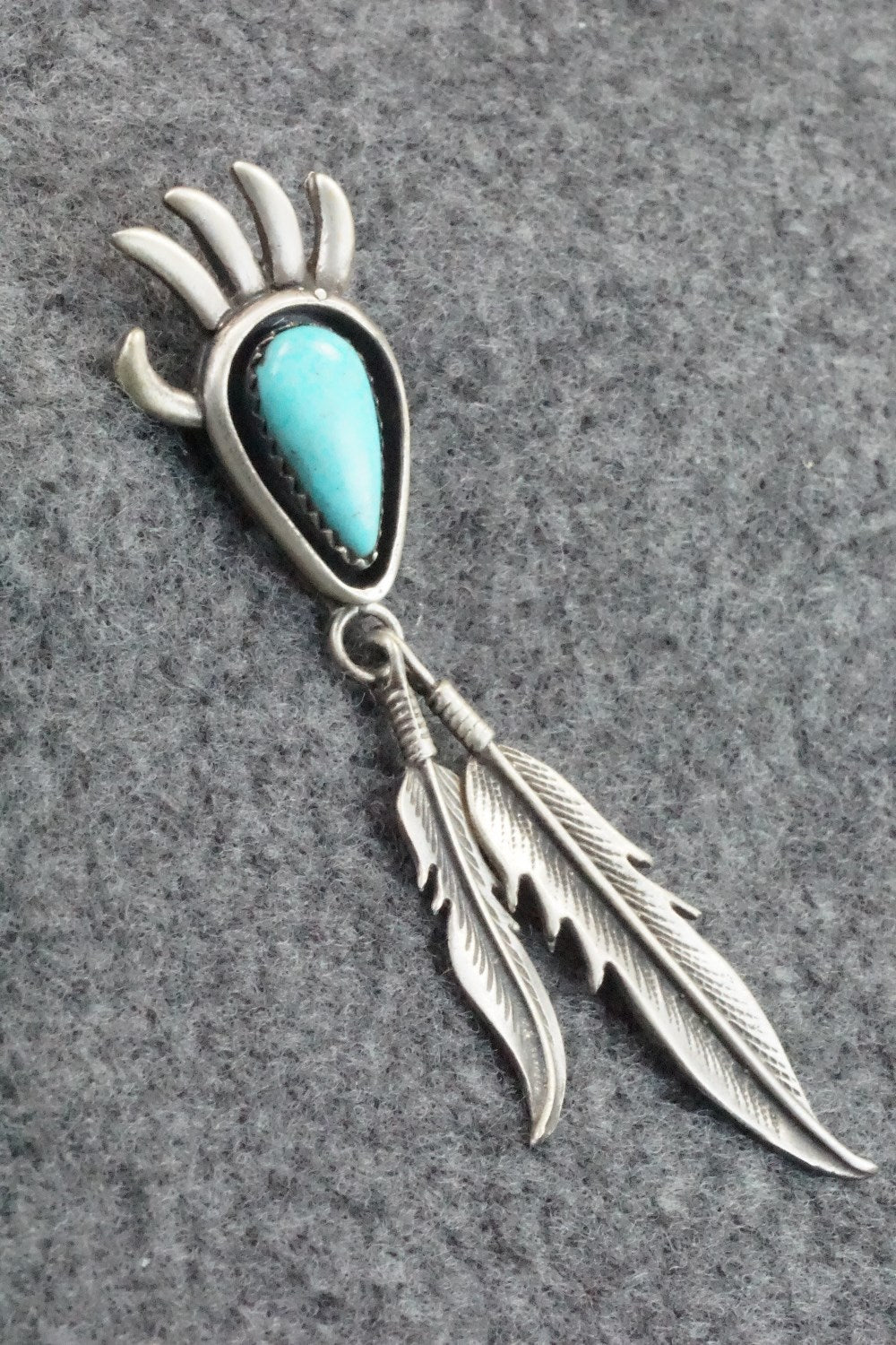 Turquoise and Sterling Silver Pendant - Genevieve Francisco