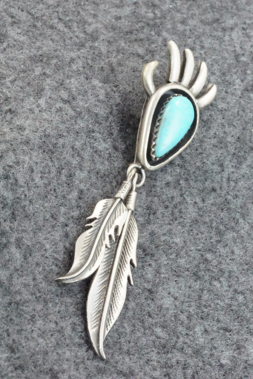 Turquoise and Sterling Silver Pendant - Genevieve Francisco