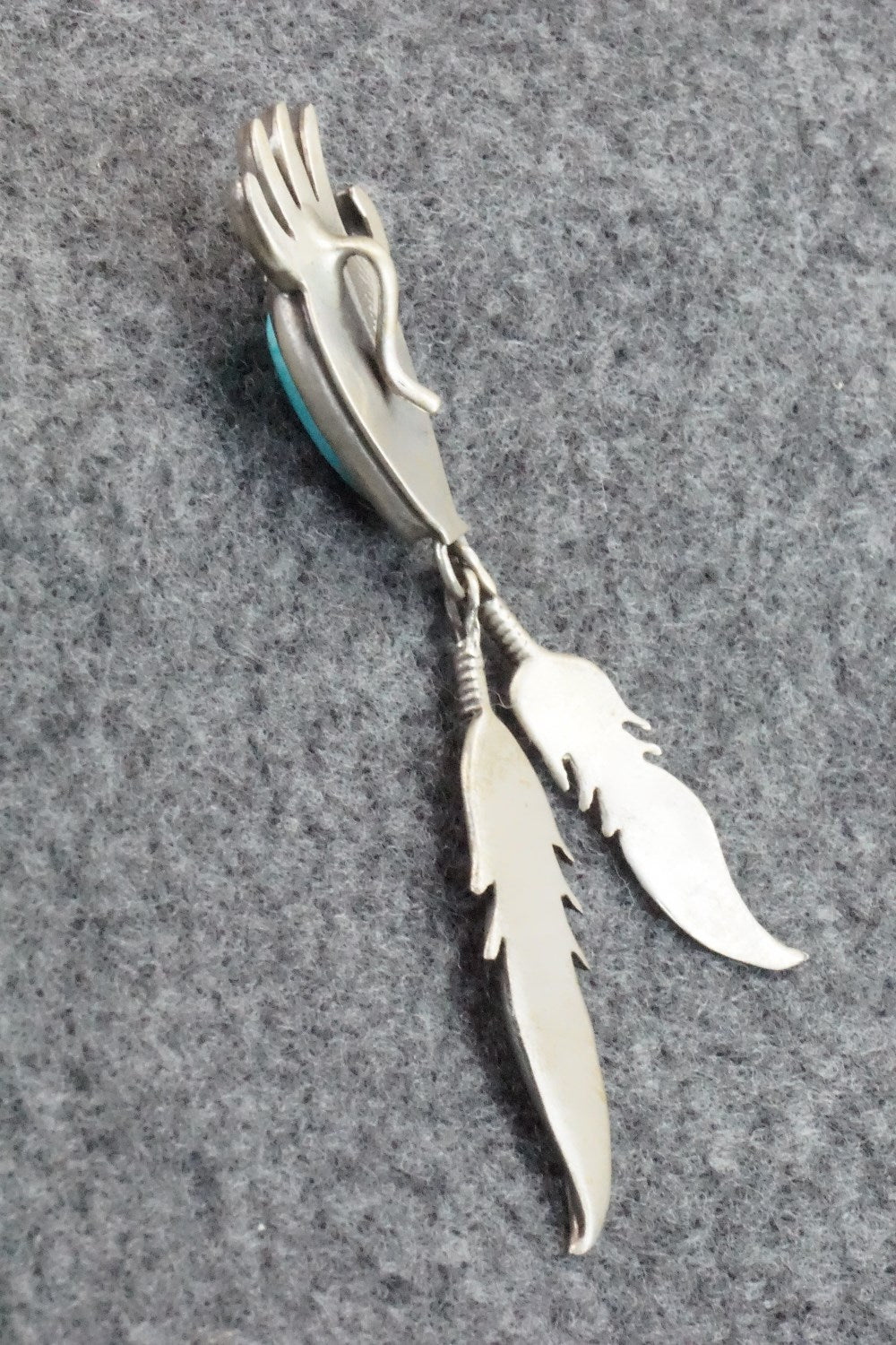 Turquoise and Sterling Silver Pendant - Genevieve Francisco