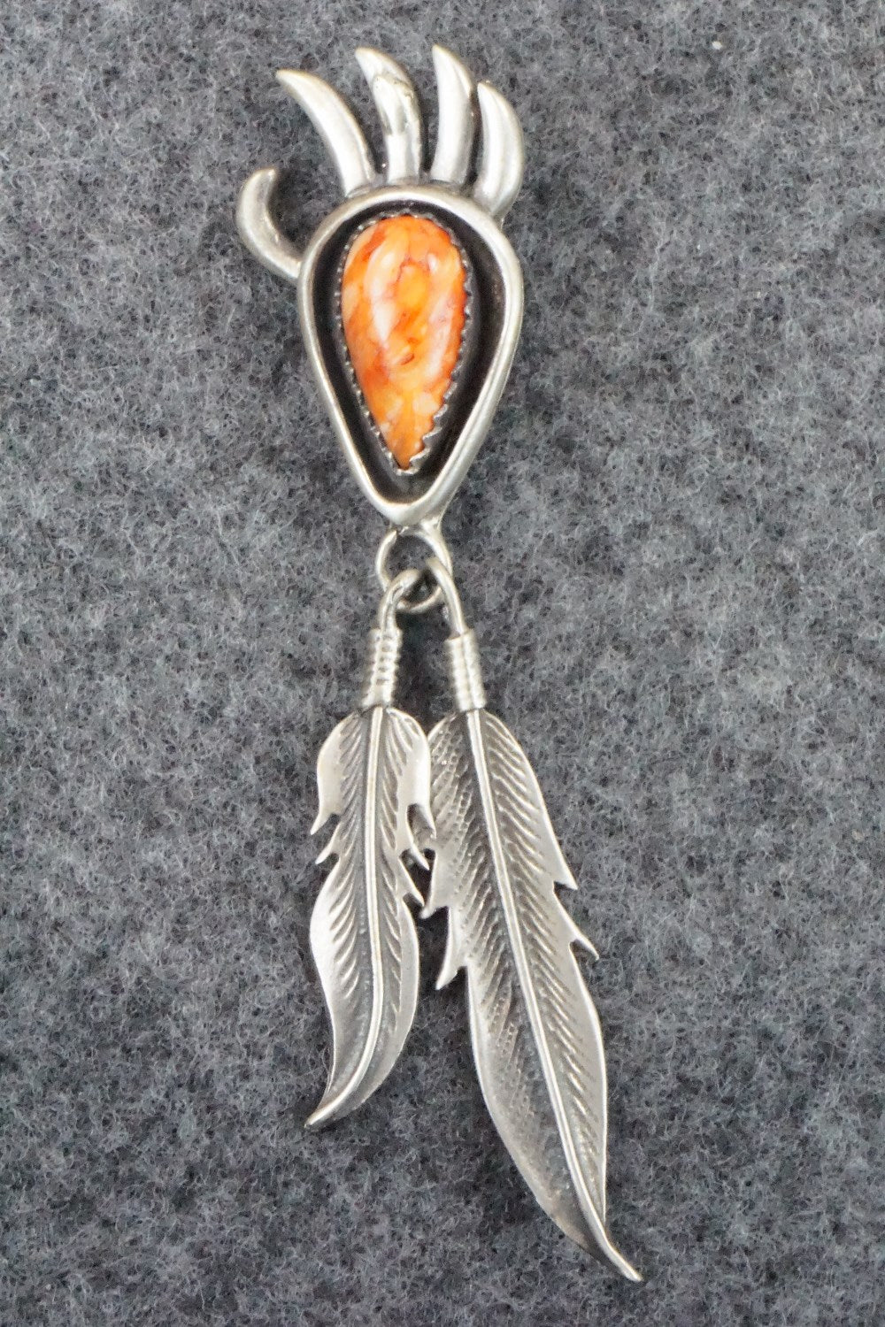 Spiny Oyster and Sterling Silver Pendant - Genevieve Francisco