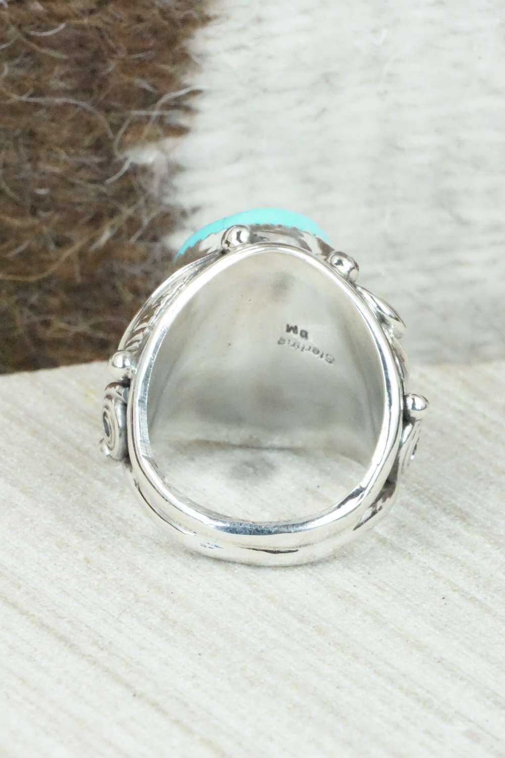 Turquoise & Sterling Silver Ring - Darrell Morgan - Size 9.25