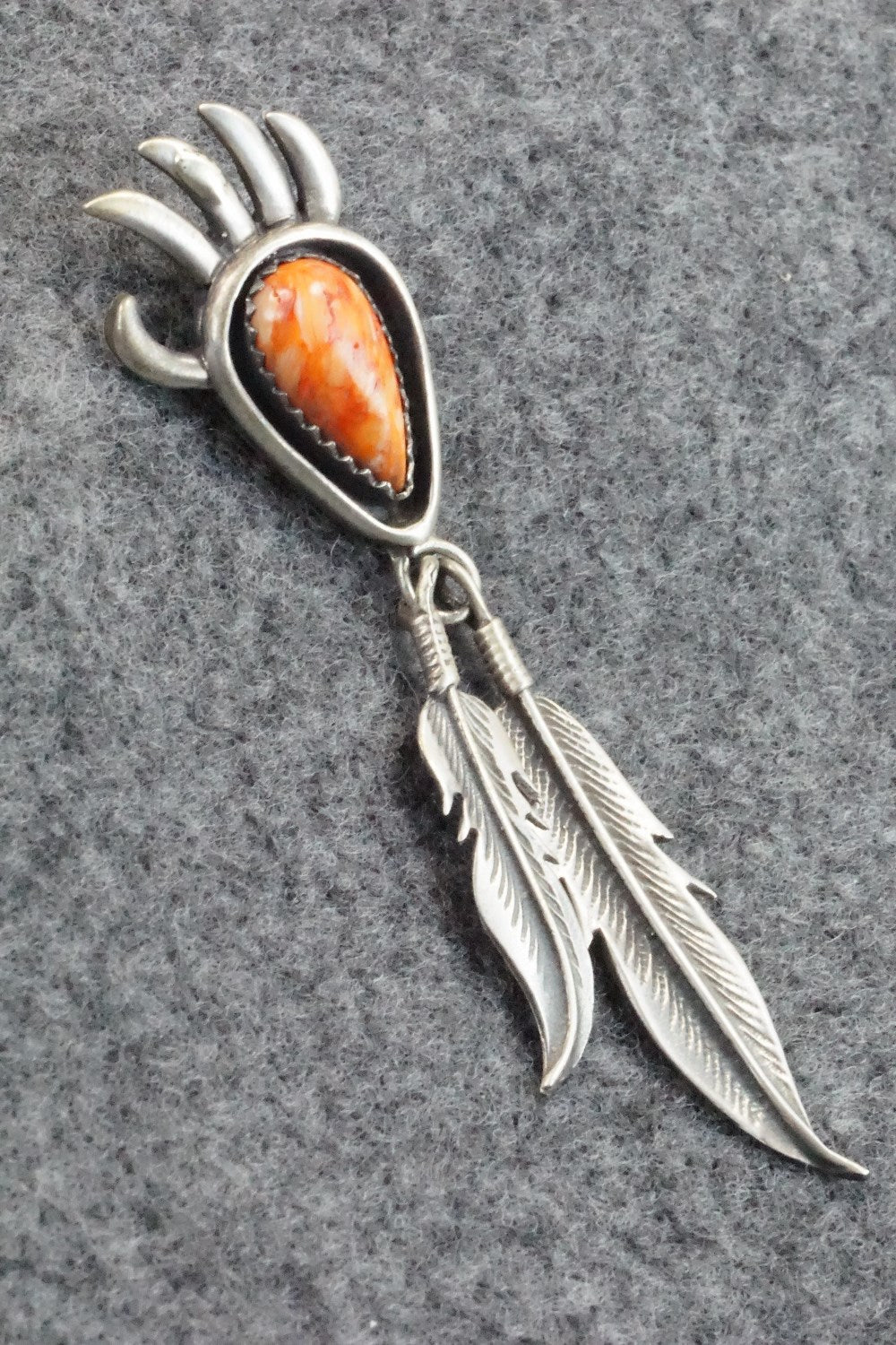 Spiny Oyster and Sterling Silver Pendant - Genevieve Francisco