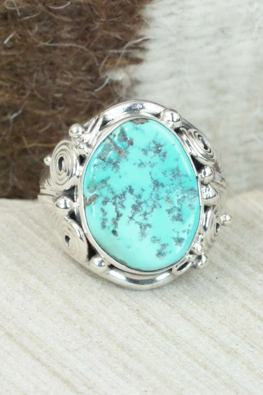 Turquoise & Sterling Silver Ring - Darrell Morgan - Size 11.5