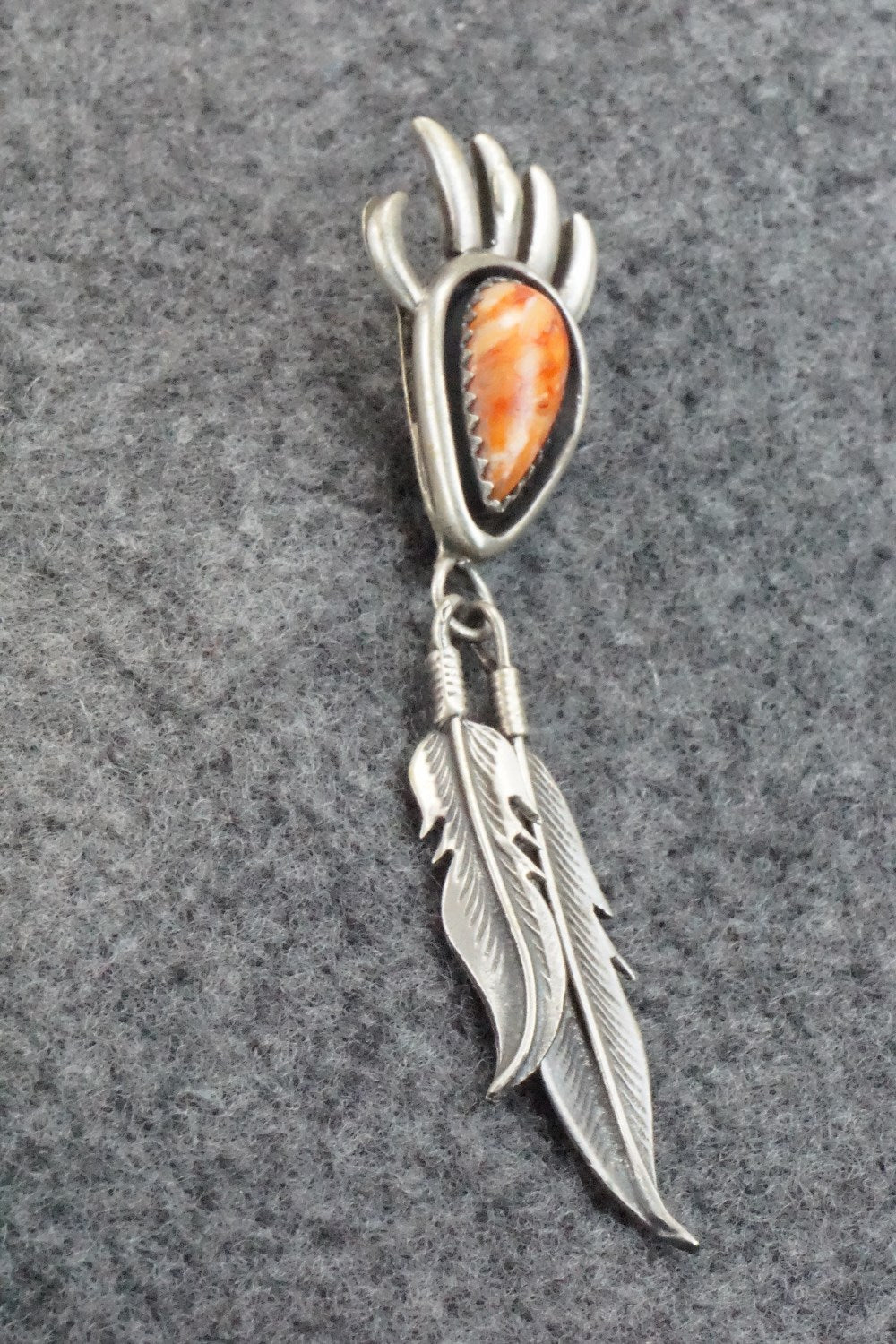 Spiny Oyster and Sterling Silver Pendant - Genevieve Francisco