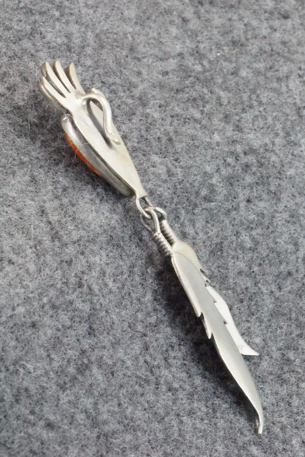 Spiny Oyster and Sterling Silver Pendant - Genevieve Francisco