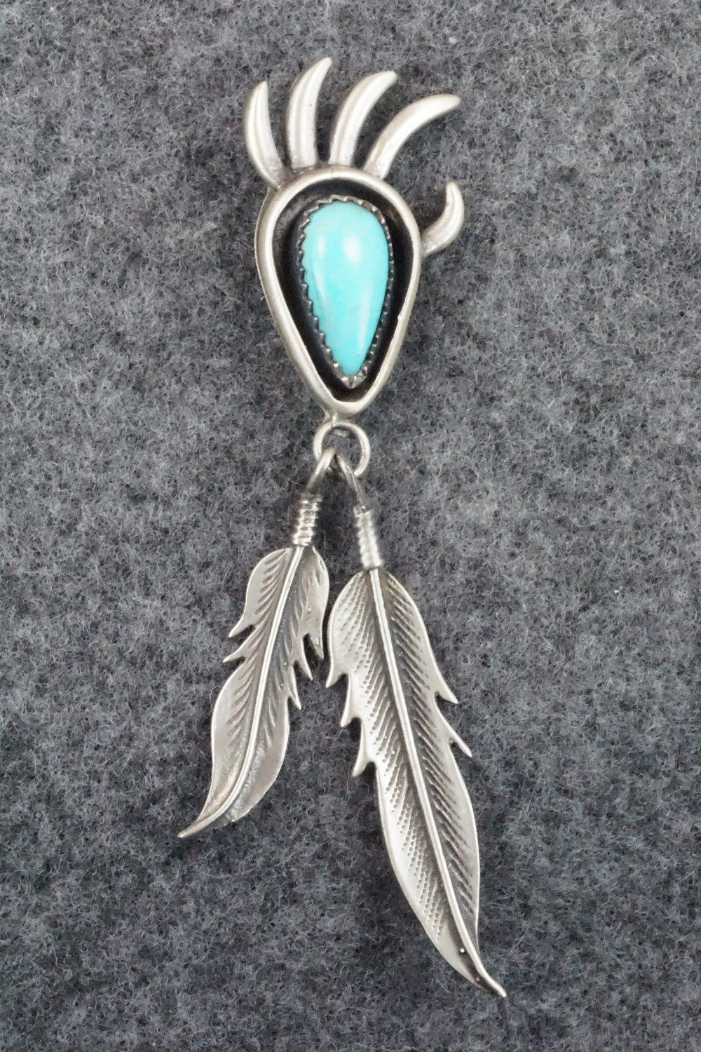 Turquoise and Sterling Silver Pendant - Genevieve Francisco