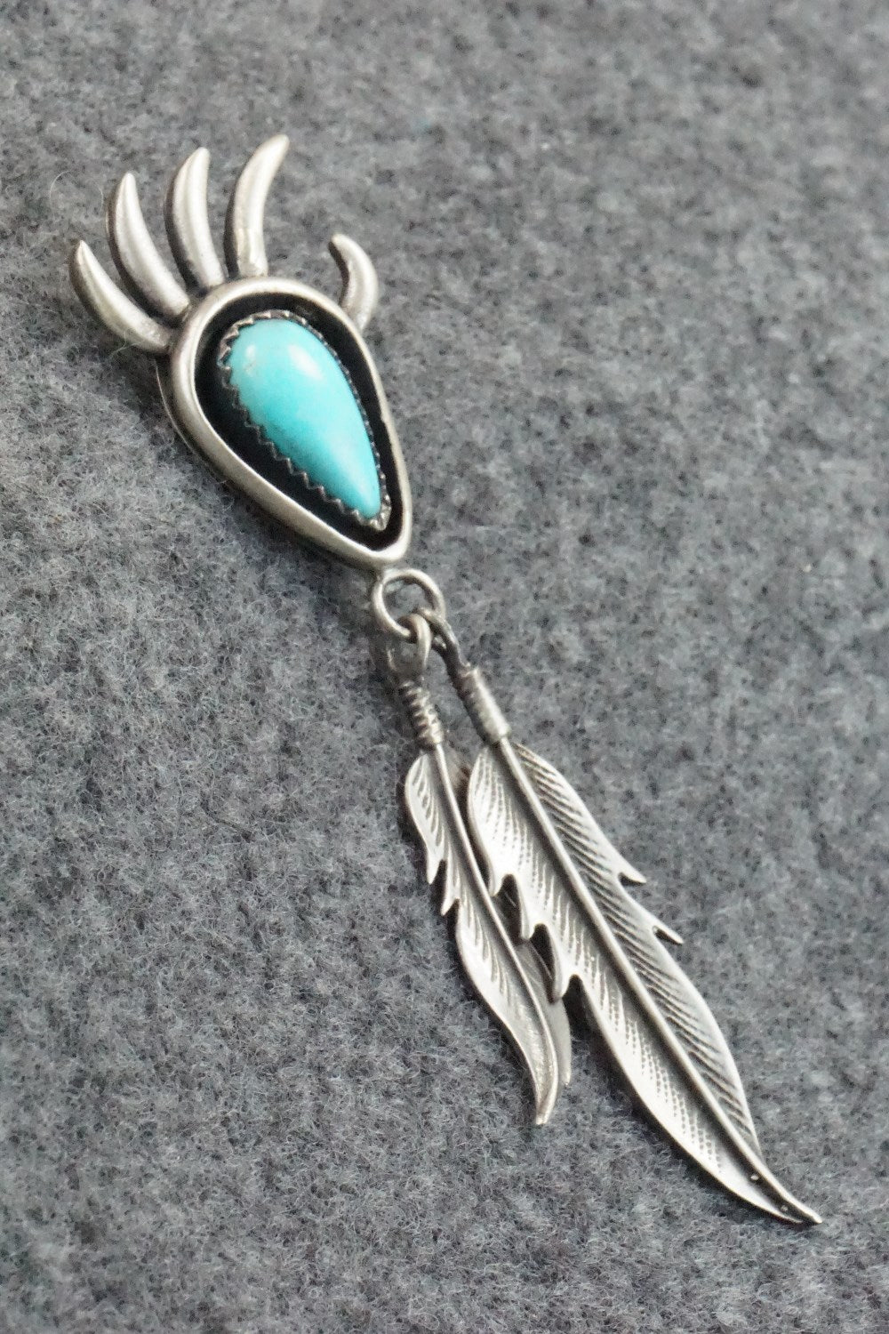 Turquoise and Sterling Silver Pendant - Genevieve Francisco