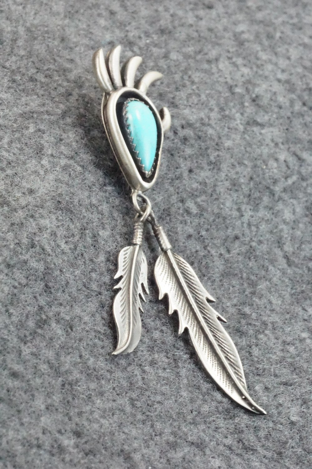 Turquoise and Sterling Silver Pendant - Genevieve Francisco