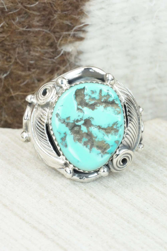 Turquoise & Sterling Silver Ring - Darrell Morgan - Size 11.75