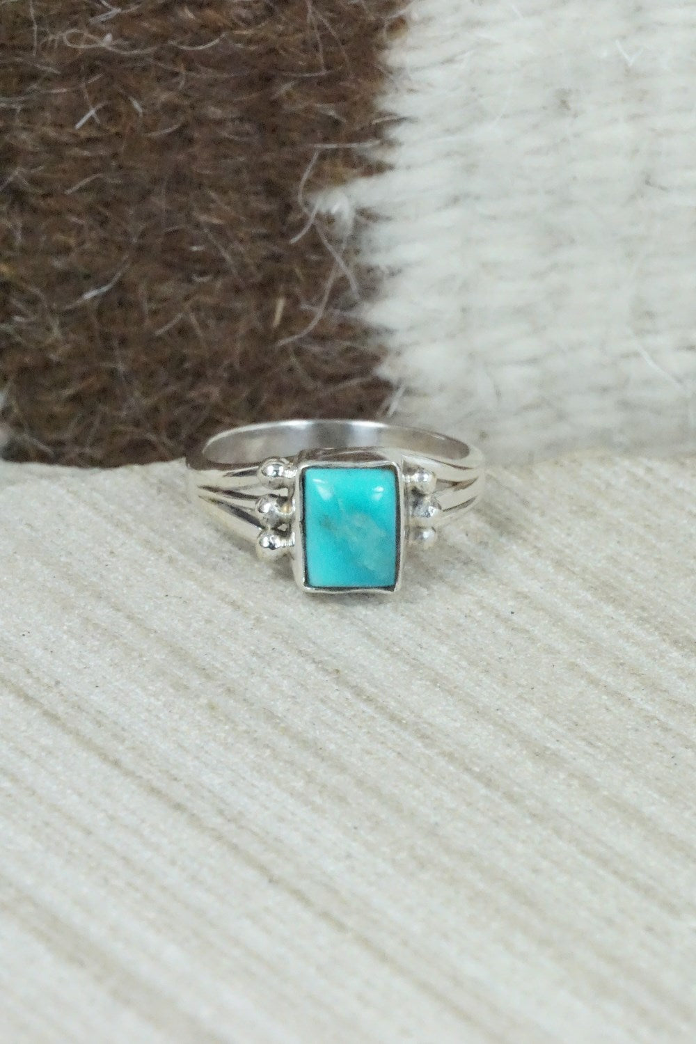Turquoise & Sterling Silver Ring - Alice Rose Saunders - Size 6.75