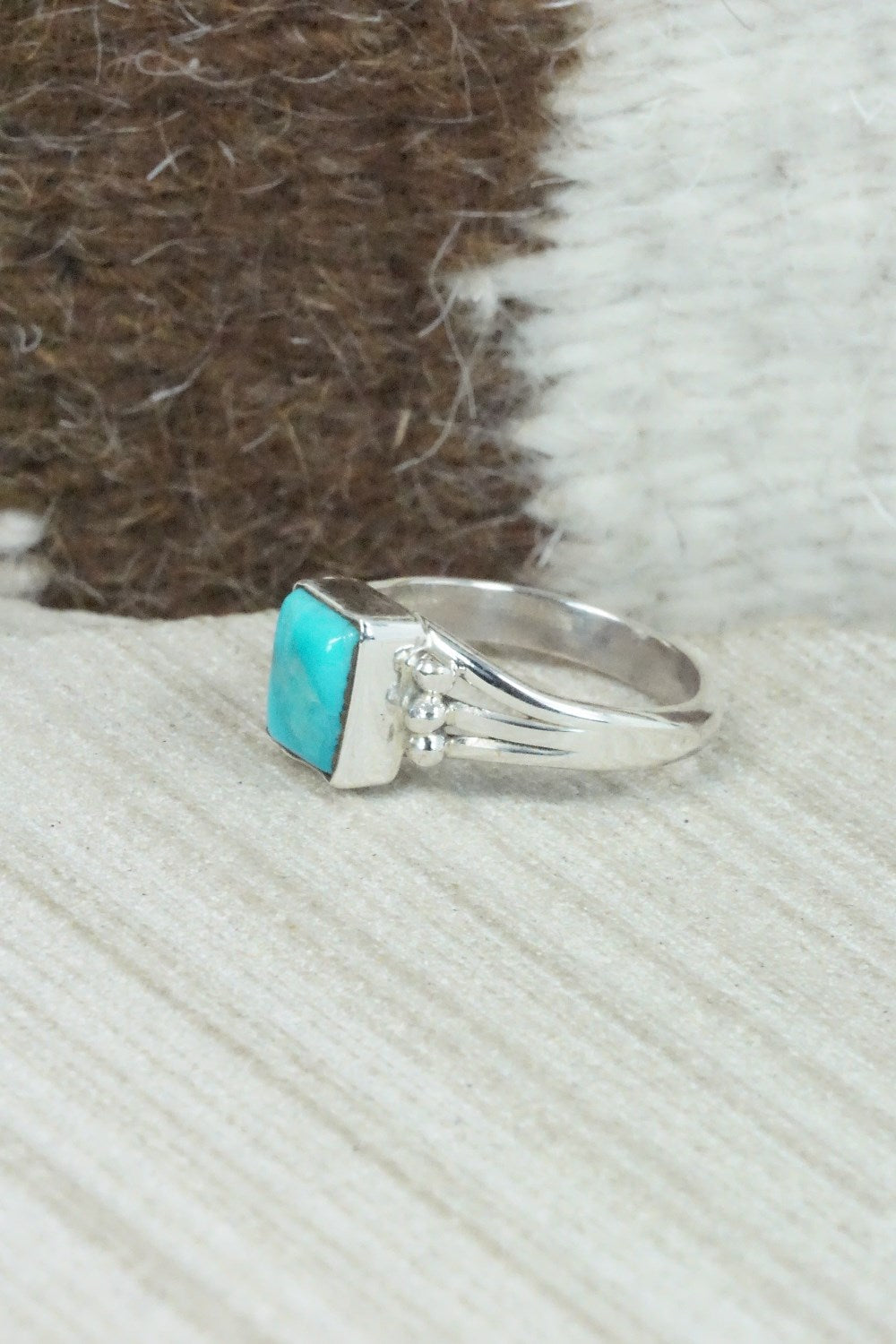 Turquoise & Sterling Silver Ring - Alice Rose Saunders - Size 6.75