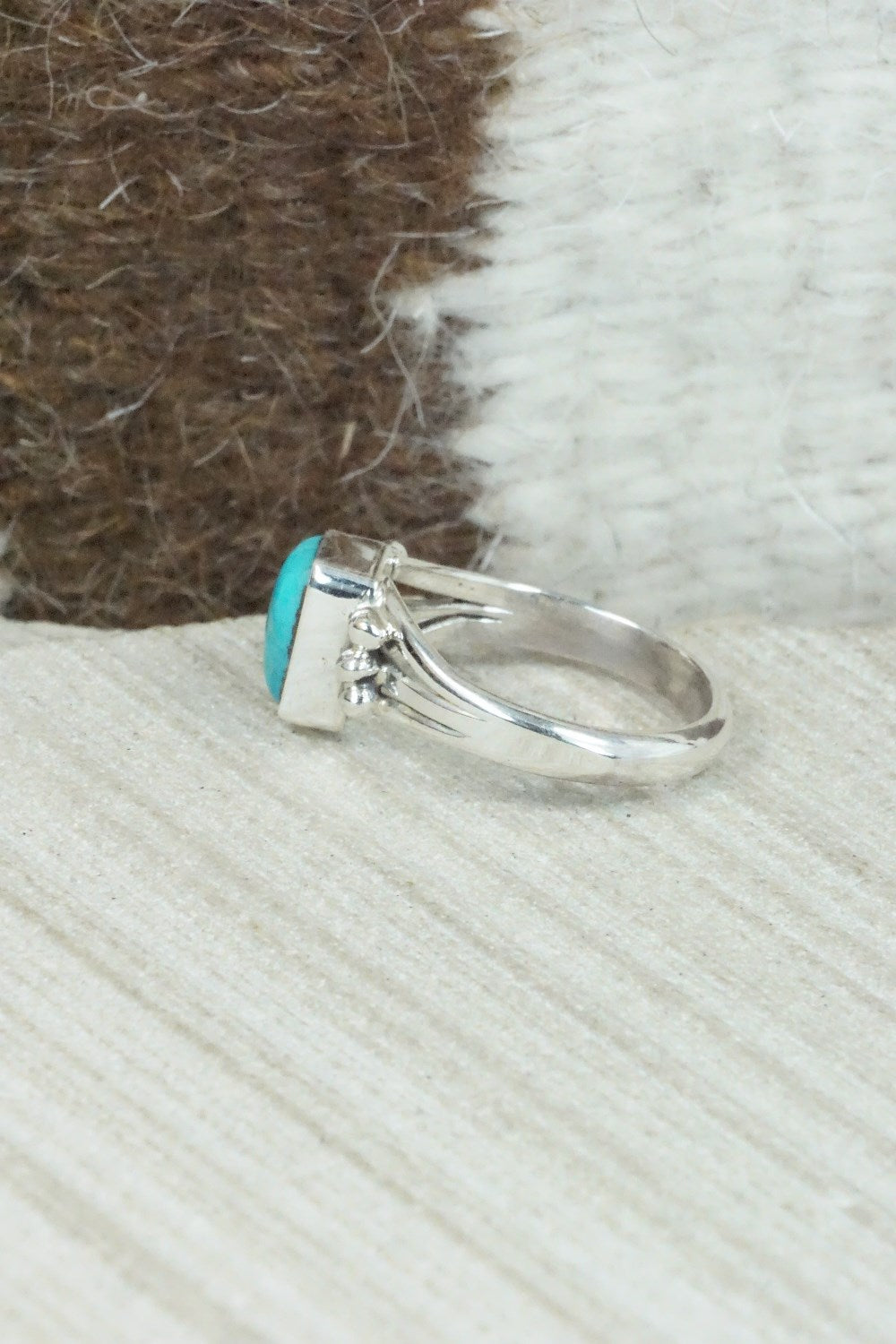 Turquoise & Sterling Silver Ring - Alice Rose Saunders - Size 6.75