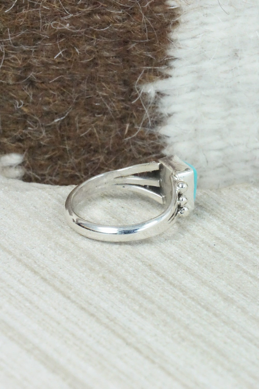 Turquoise & Sterling Silver Ring - Alice Rose Saunders - Size 6.75