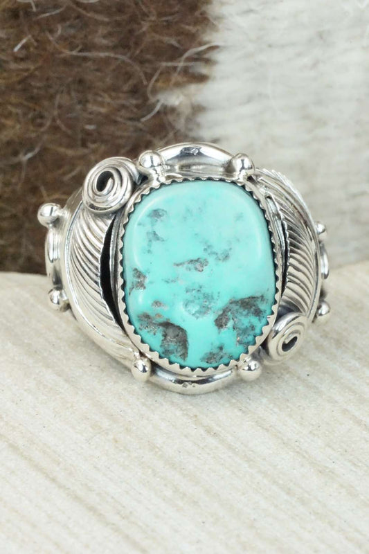 Turquoise & Sterling Silver Ring - Darrell Morgan - Size 13