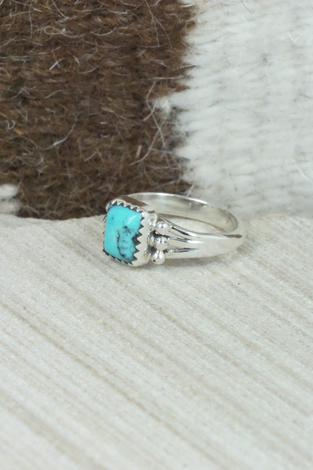 Turquoise & Sterling Silver Ring - Alice Rose Saunders - Size 7