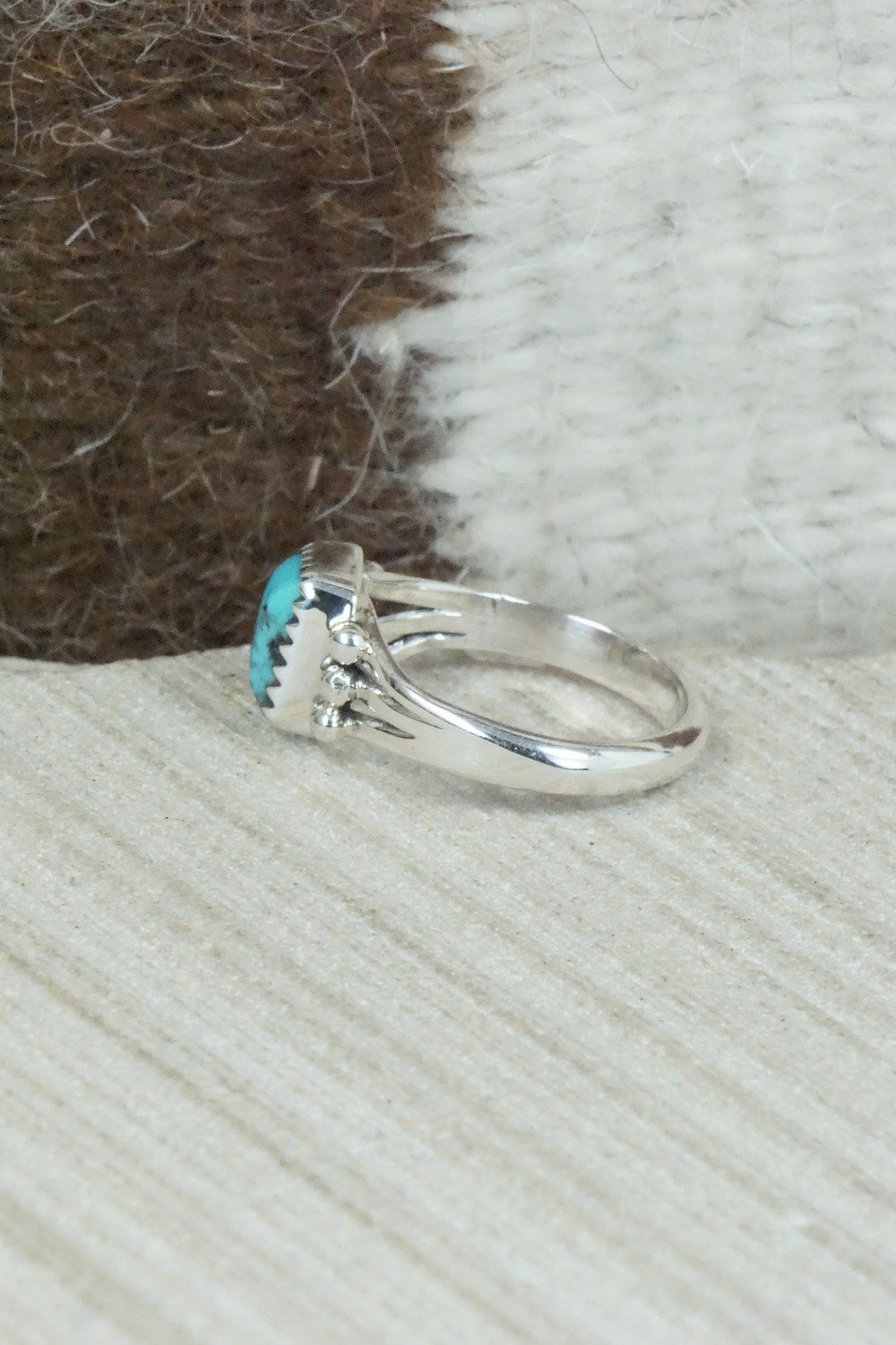 Turquoise & Sterling Silver Ring - Alice Rose Saunders - Size 7