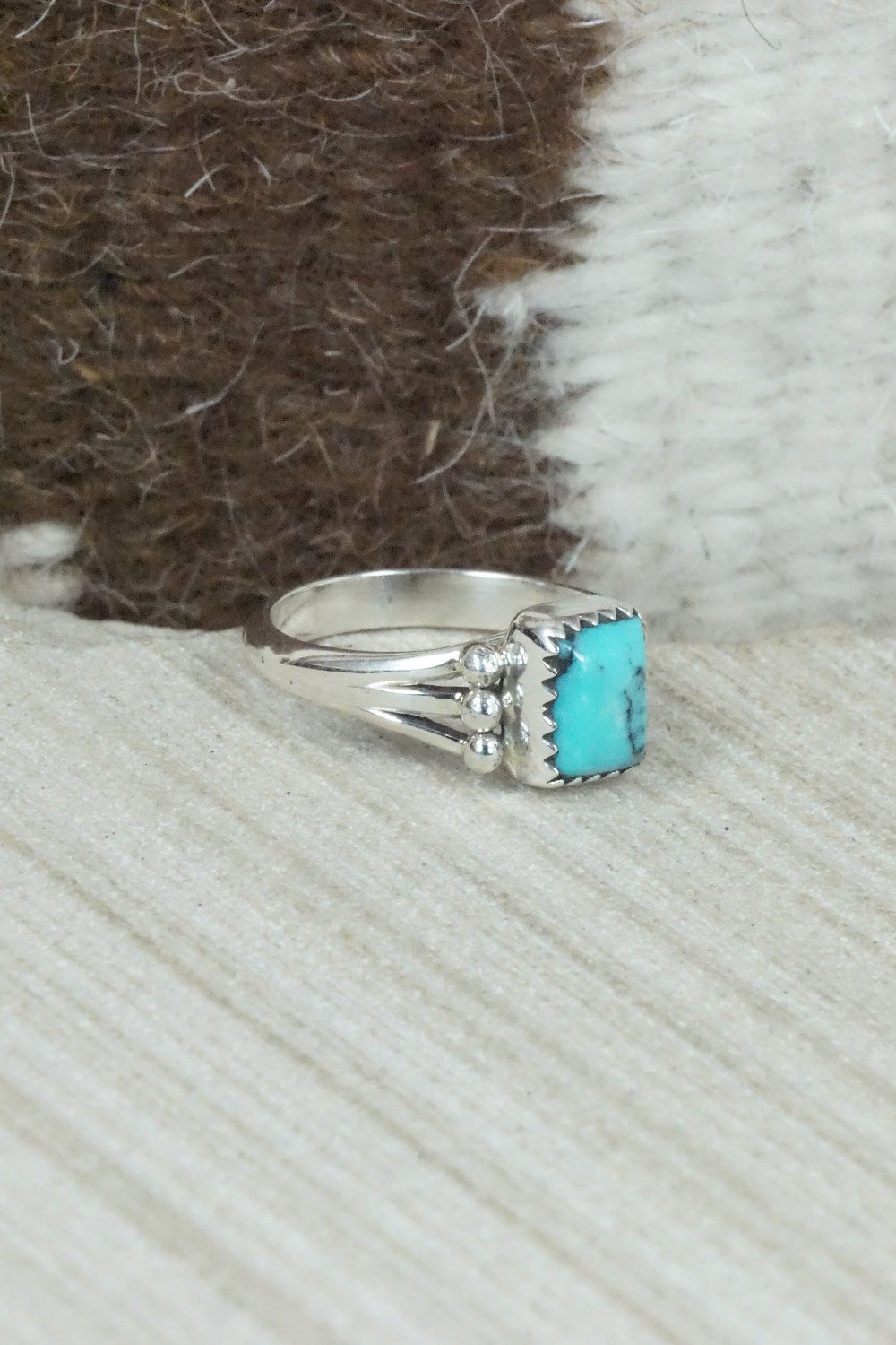 Turquoise & Sterling Silver Ring - Alice Rose Saunders - Size 7