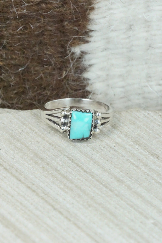 Turquoise & Sterling Silver Ring - Alice Rose Saunders - Size 7.75