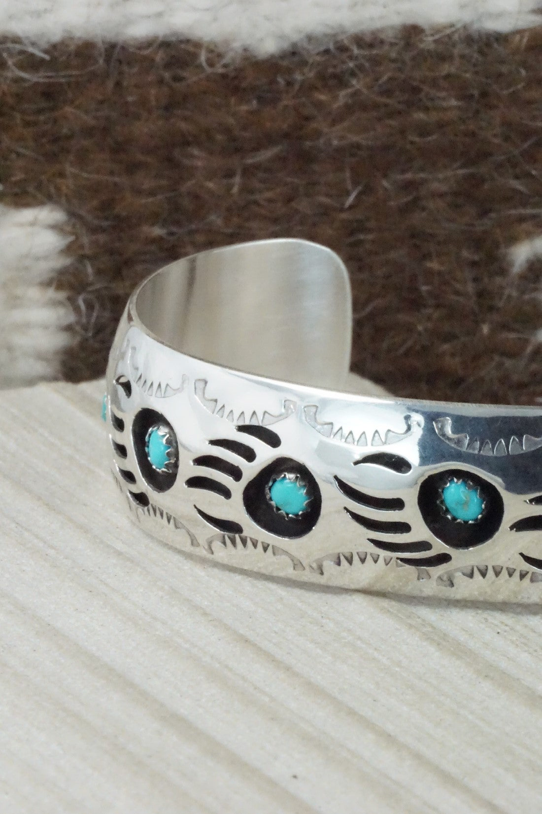 Turquoise & Sterling Silver Bracelet - Pearlene Spencer