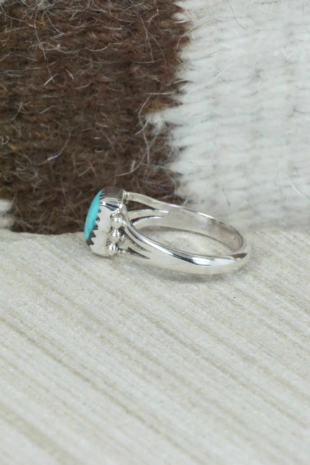 Turquoise & Sterling Silver Ring - Alice Rose Saunders - Size 7.75