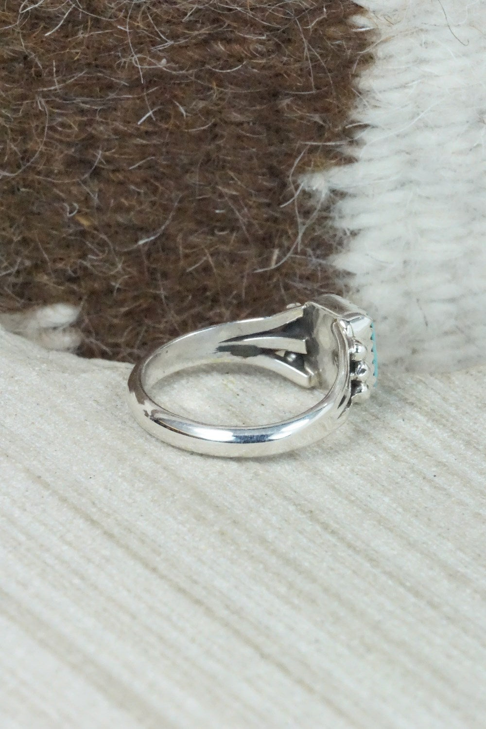 Turquoise & Sterling Silver Ring - Alice Rose Saunders - Size 7.75