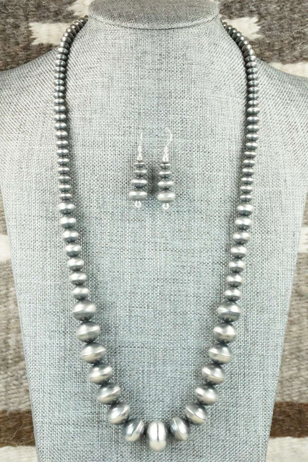 Sterling Silver Navajo Pearl Necklace & Earrings - Preston Haley