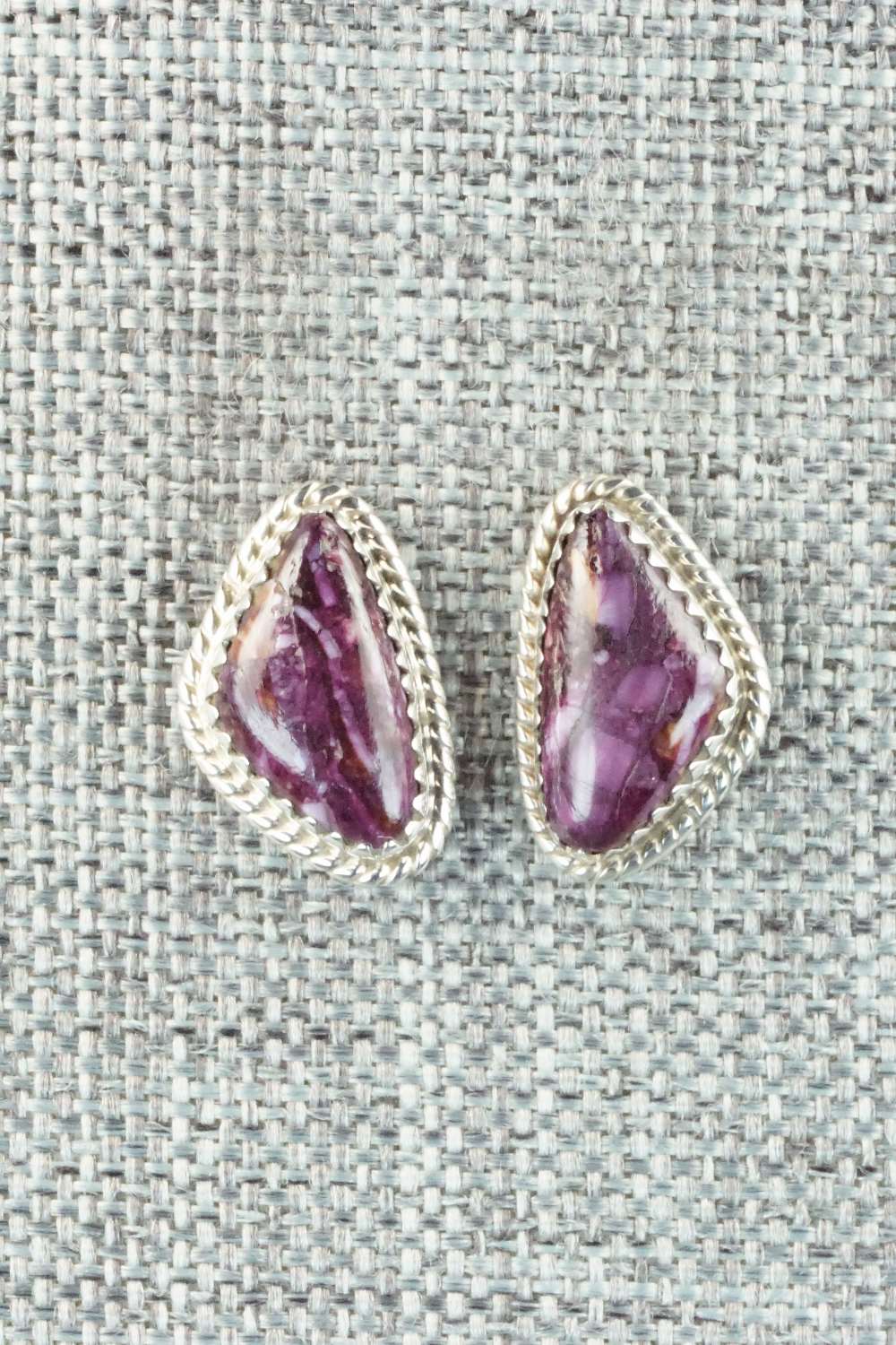 Spiny Oyster & Sterling Silver Earrings - Judy Largo