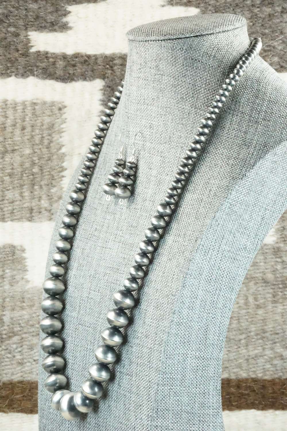 Sterling Silver Navajo Pearl Necklace & Earrings - Preston Haley