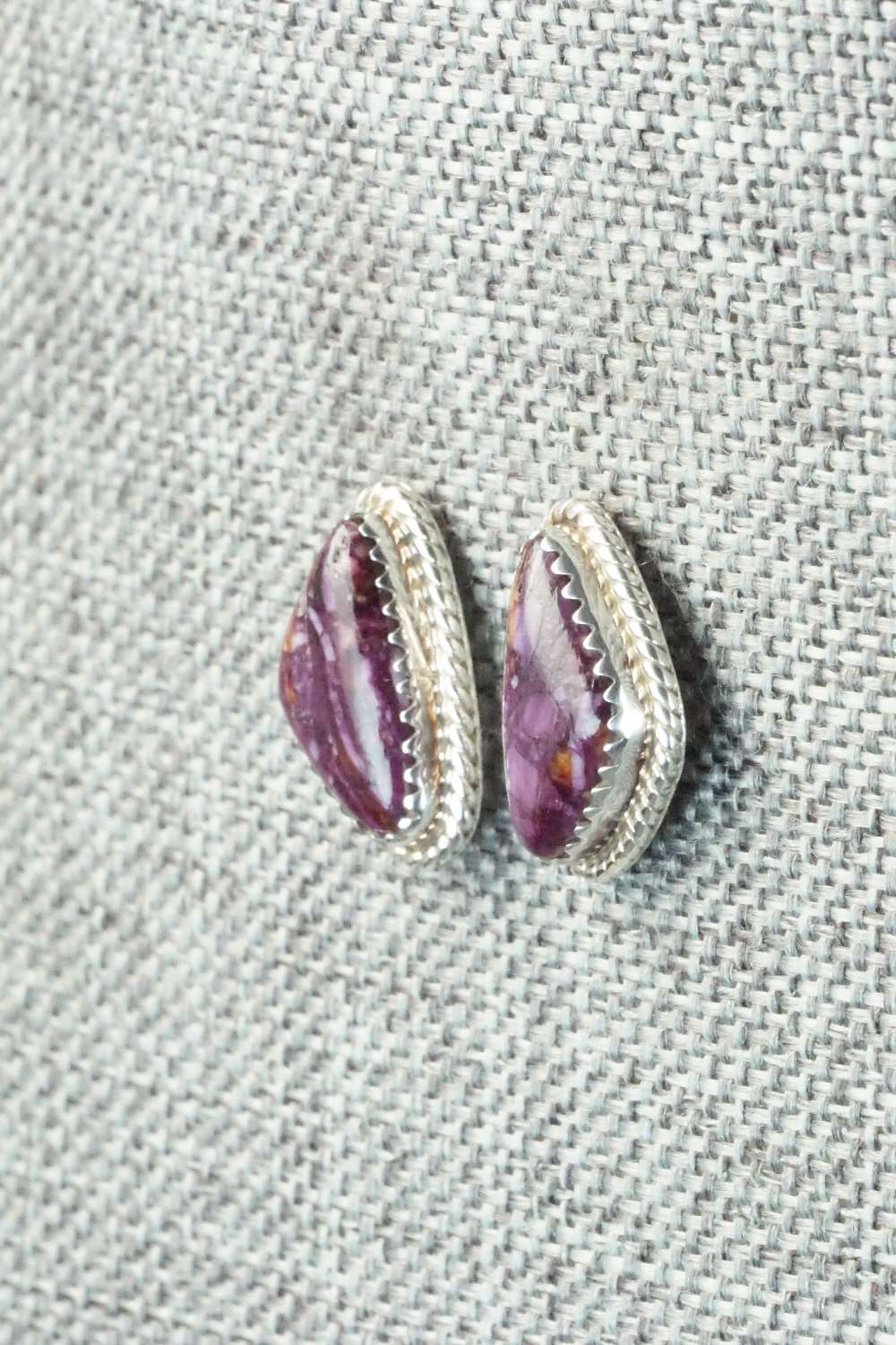 Spiny Oyster & Sterling Silver Earrings - Judy Largo