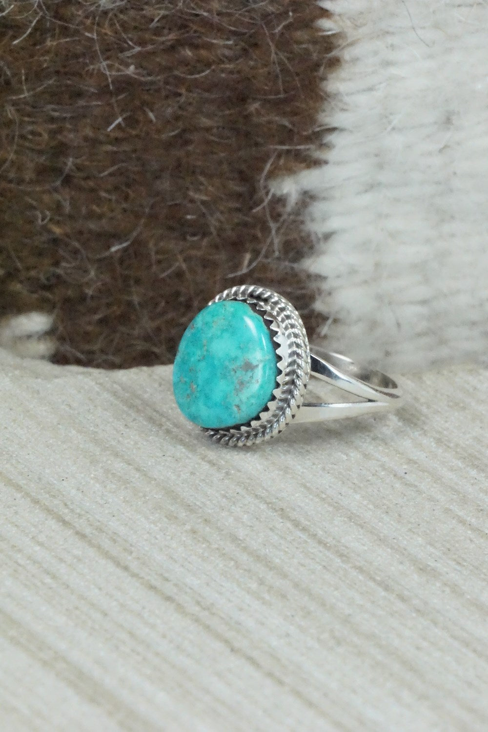 Turquoise & Sterling Silver Ring - Jamie Saunders - Size 5.5