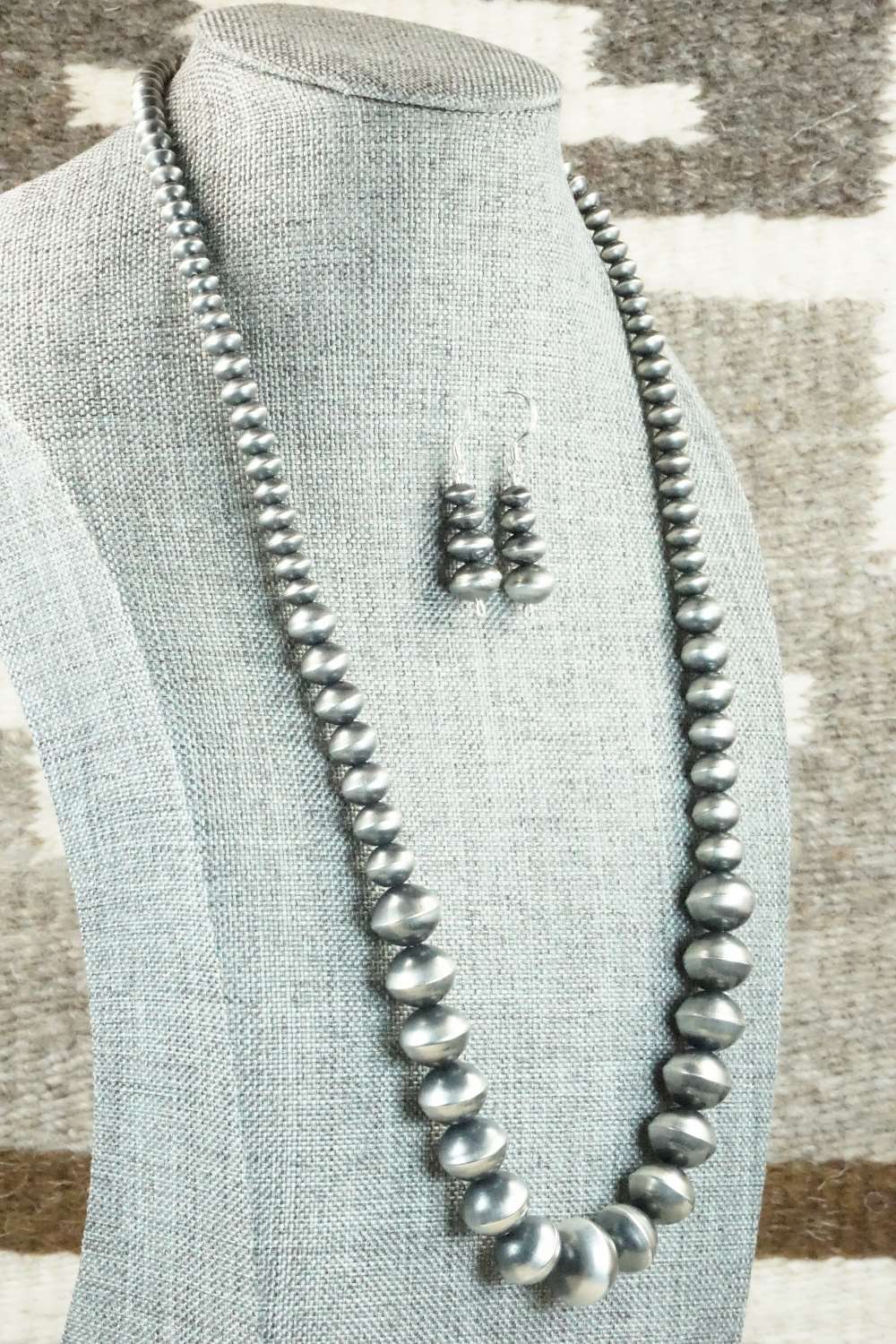 Sterling Silver Navajo Pearl Necklace & Earrings - Preston Haley
