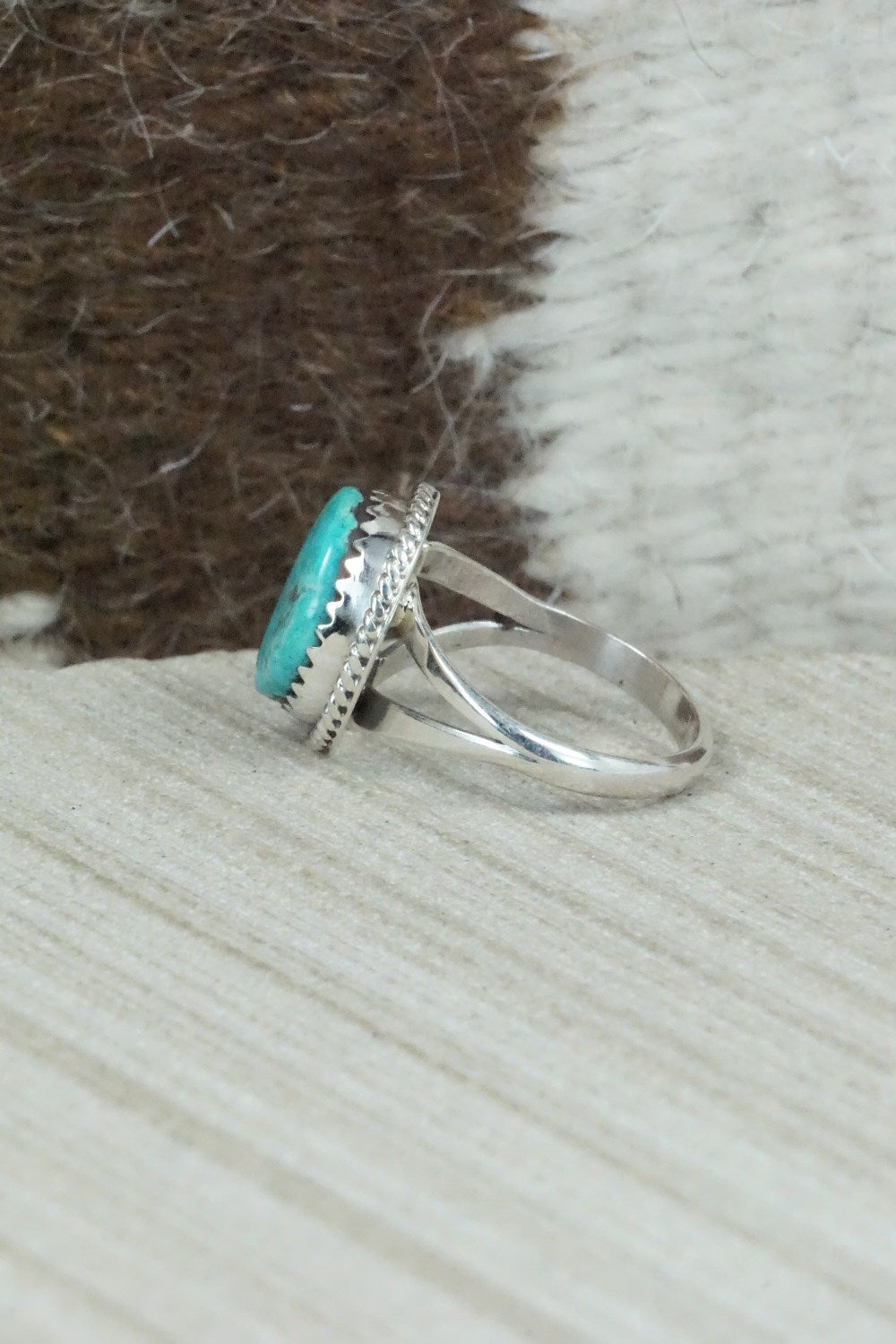 Turquoise & Sterling Silver Ring - Jamie Saunders - Size 5.5