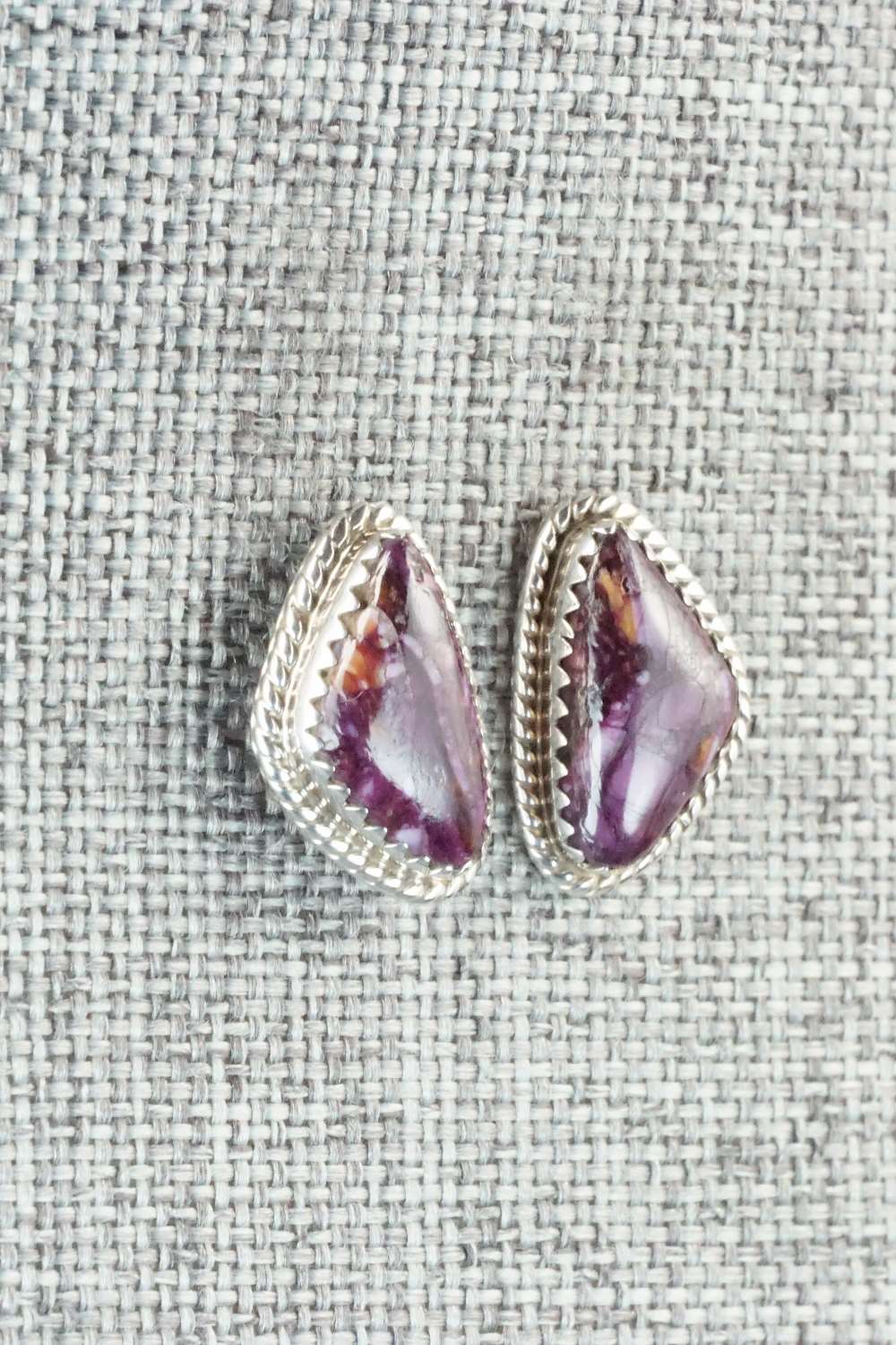 Spiny Oyster & Sterling Silver Earrings - Judy Largo