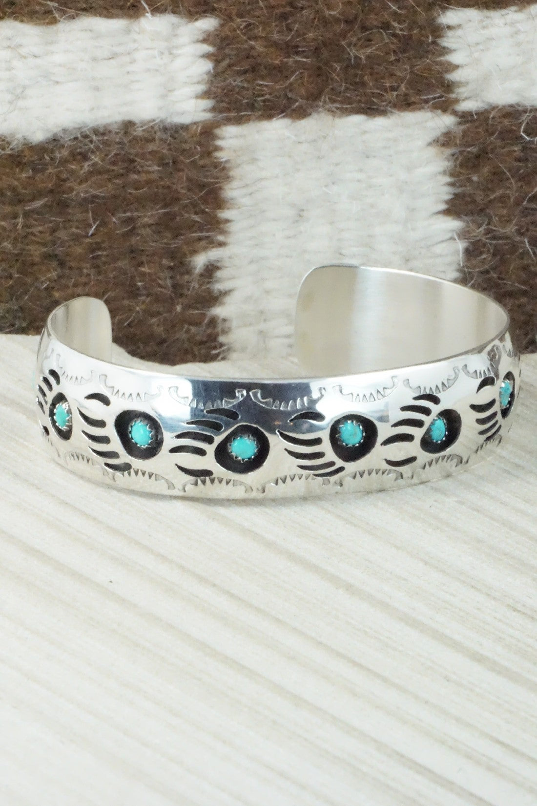 Turquoise & Sterling Silver Bracelet - Pearlene Spencer