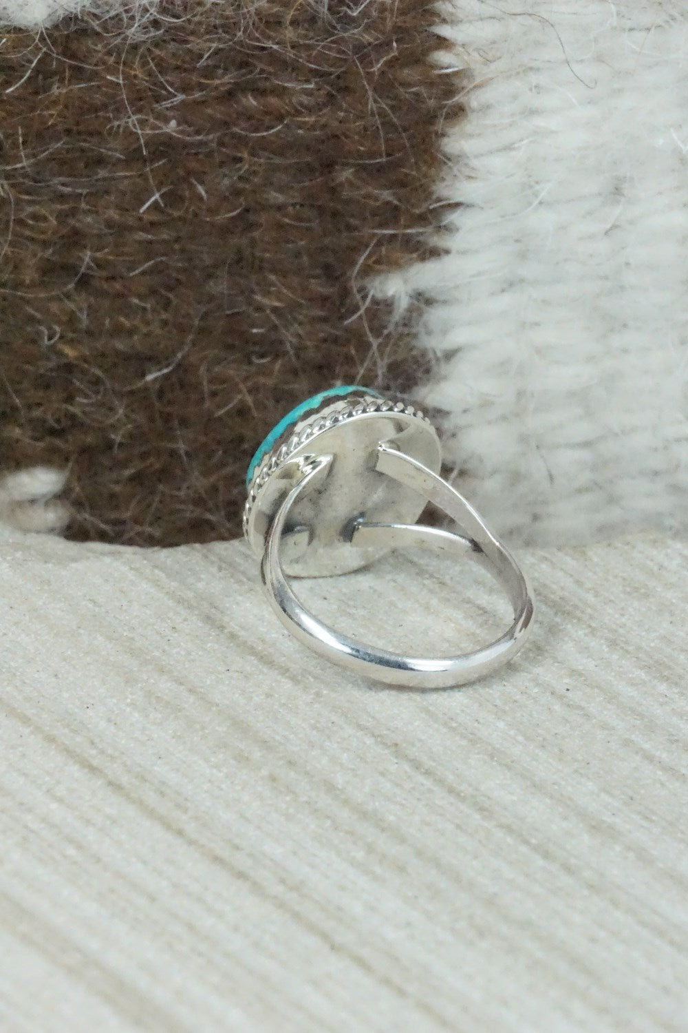 Turquoise & Sterling Silver Ring - Jamie Saunders - Size 5.5