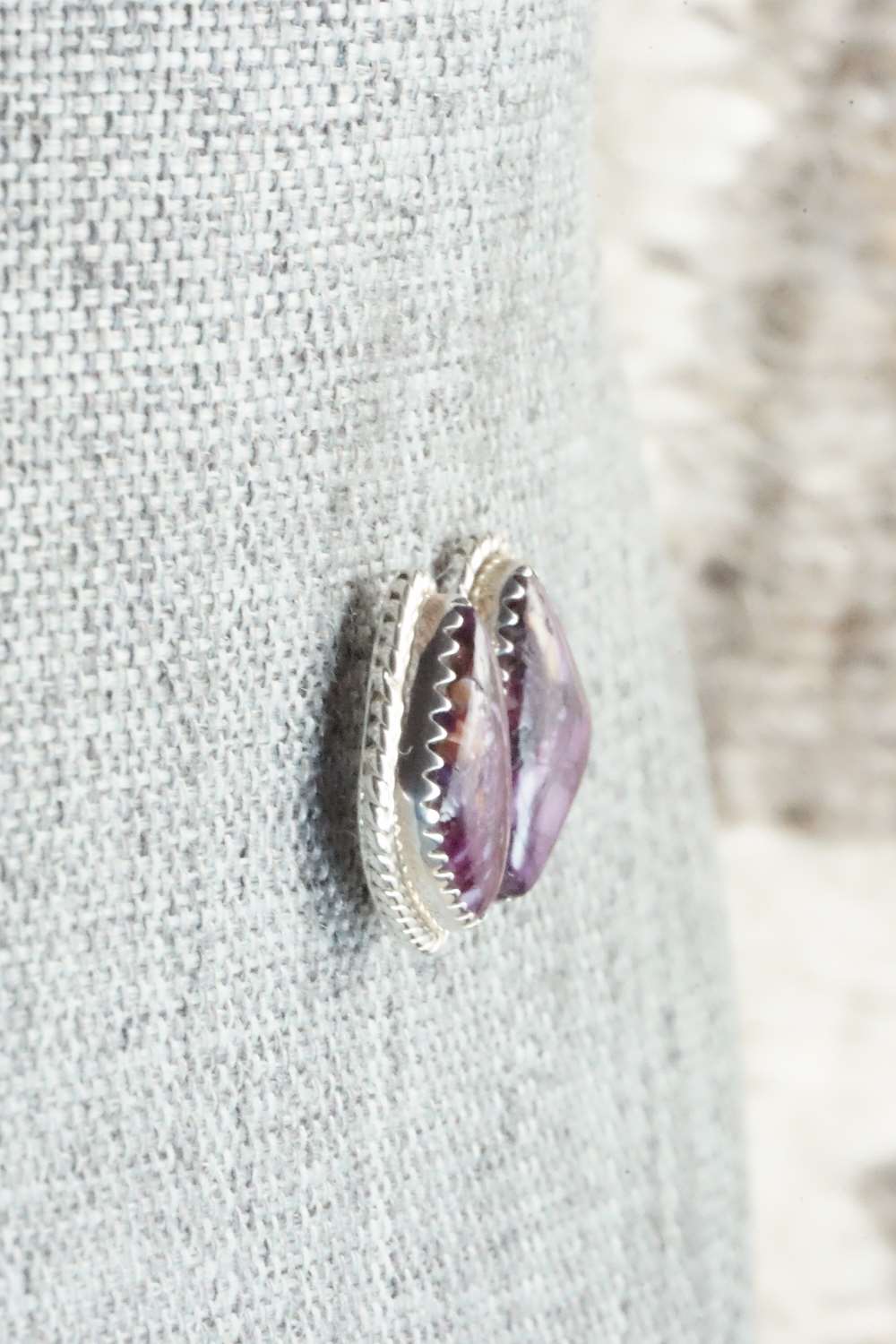Spiny Oyster & Sterling Silver Earrings - Judy Largo