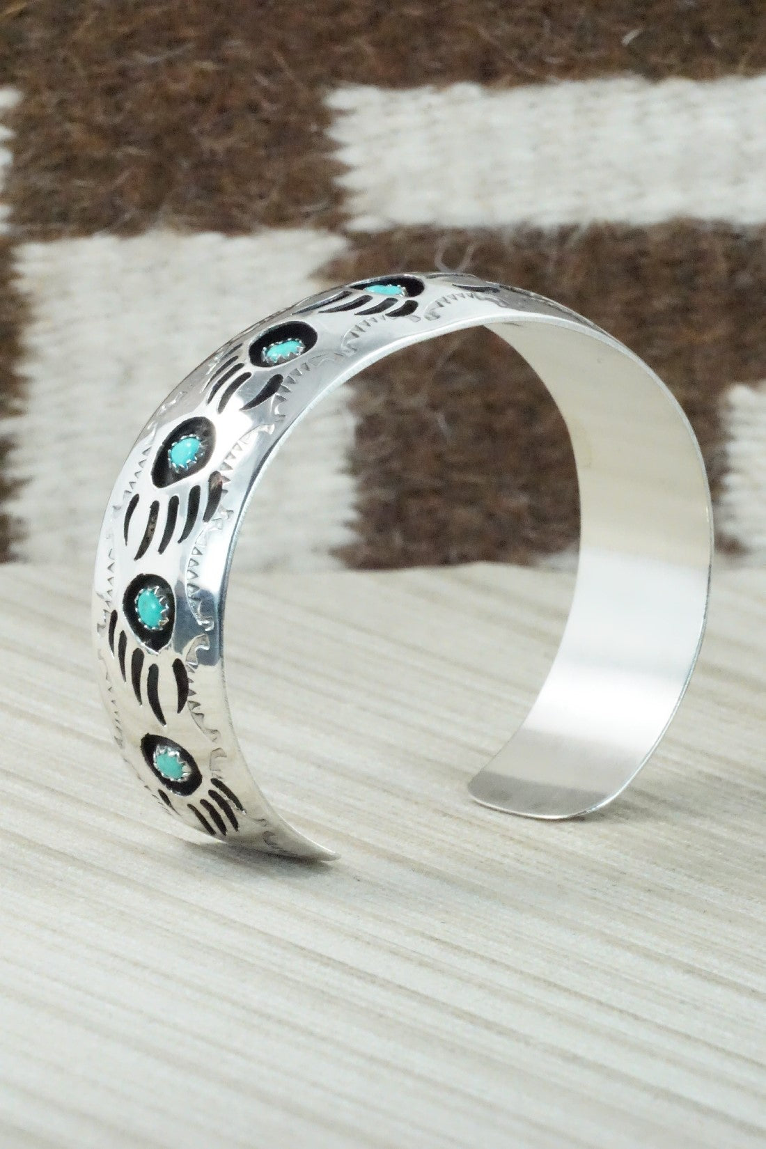 Turquoise & Sterling Silver Bracelet - Pearlene Spencer