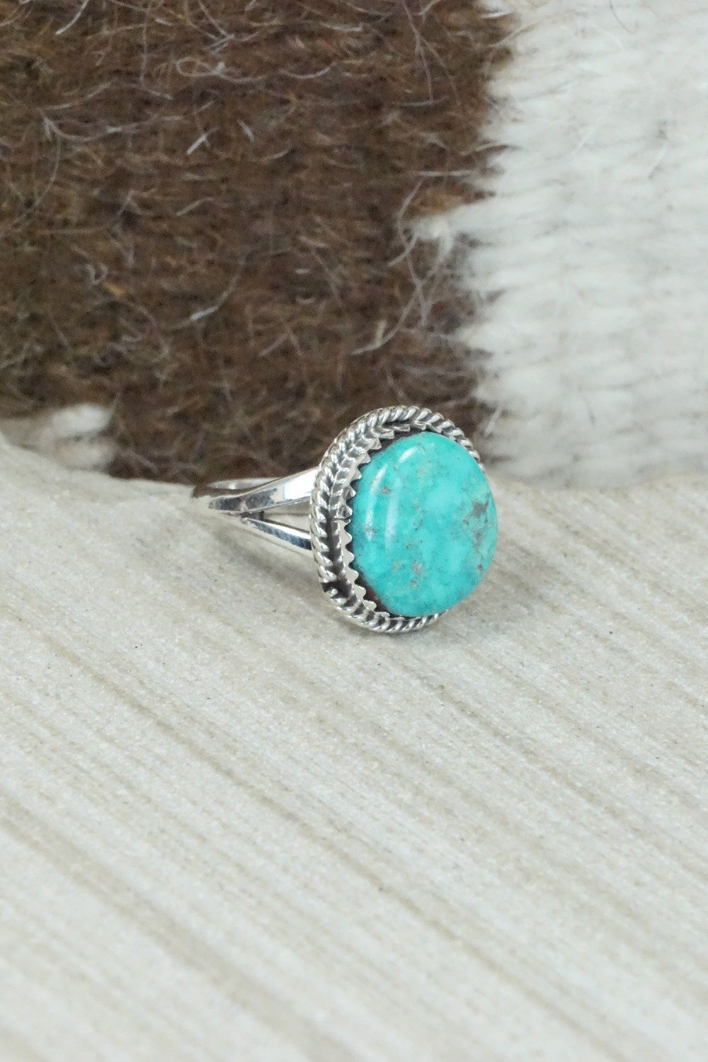 Turquoise & Sterling Silver Ring - Jamie Saunders - Size 5.5