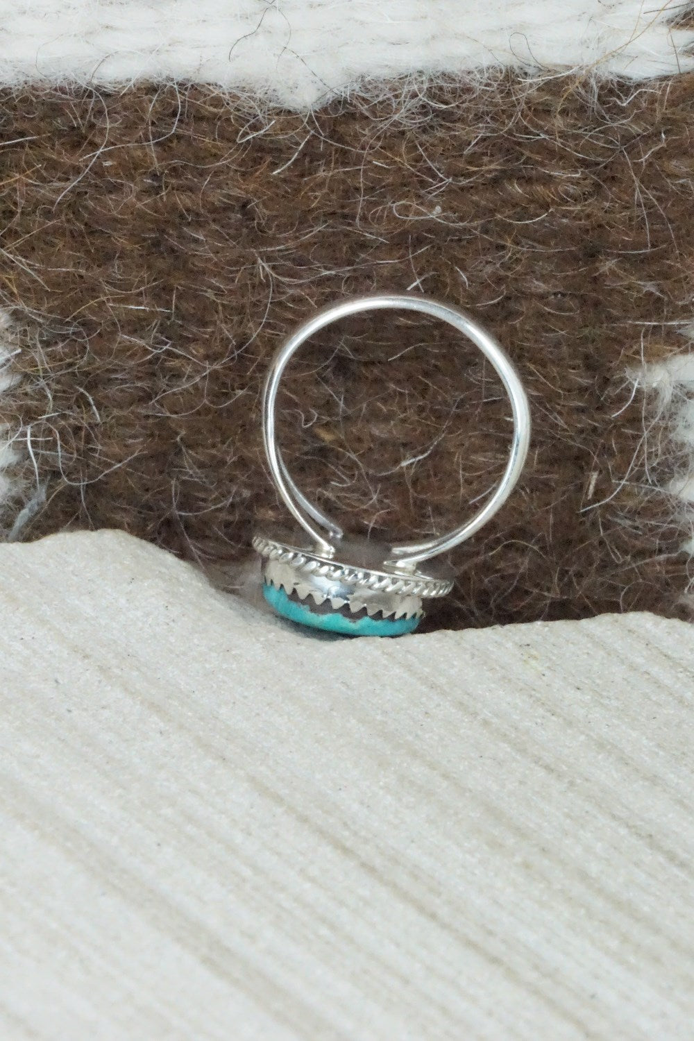 Turquoise & Sterling Silver Ring - Jamie Saunders - Size 5.5