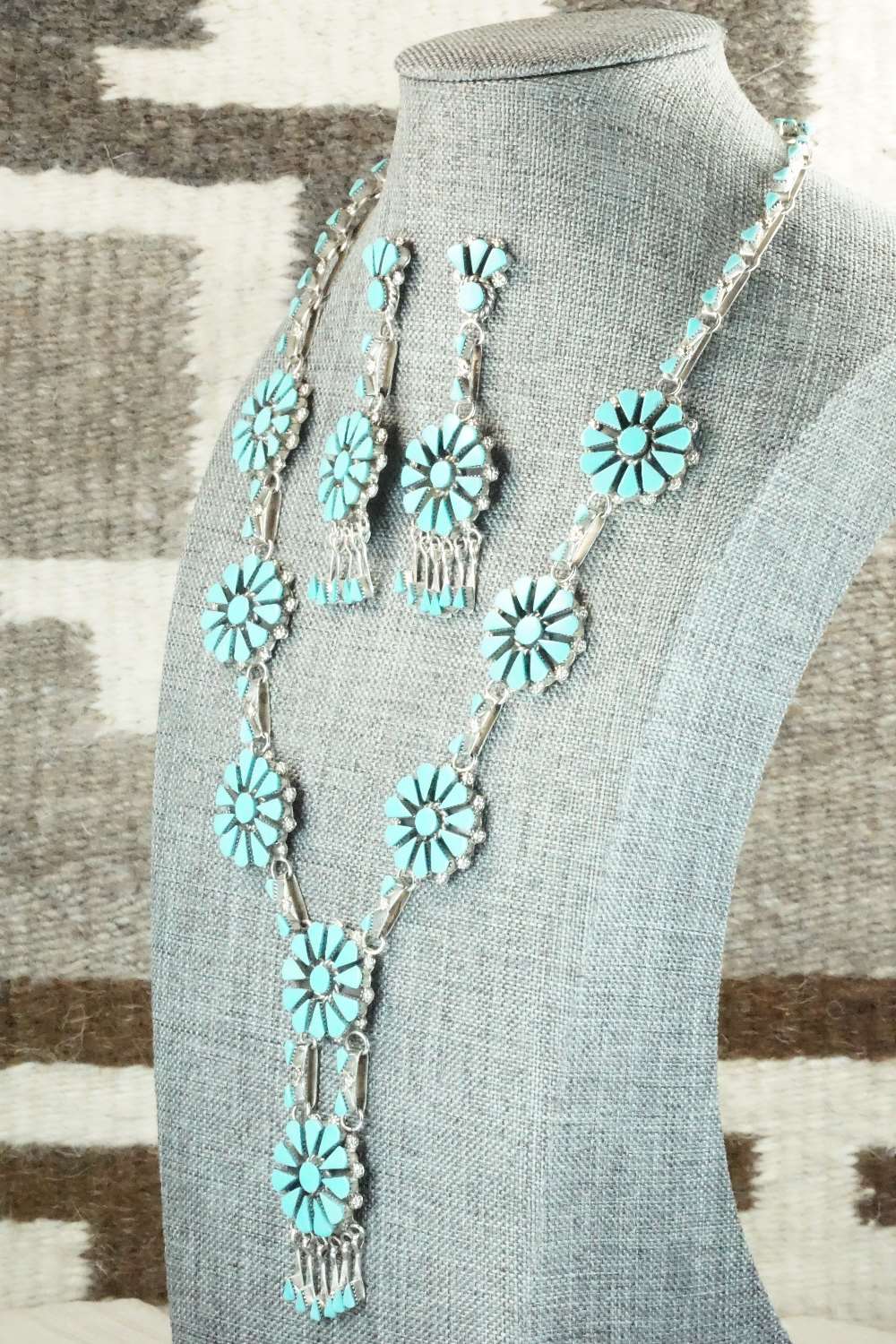 Turquoise & Sterling Silver Necklace Set - Merlinda Chavez