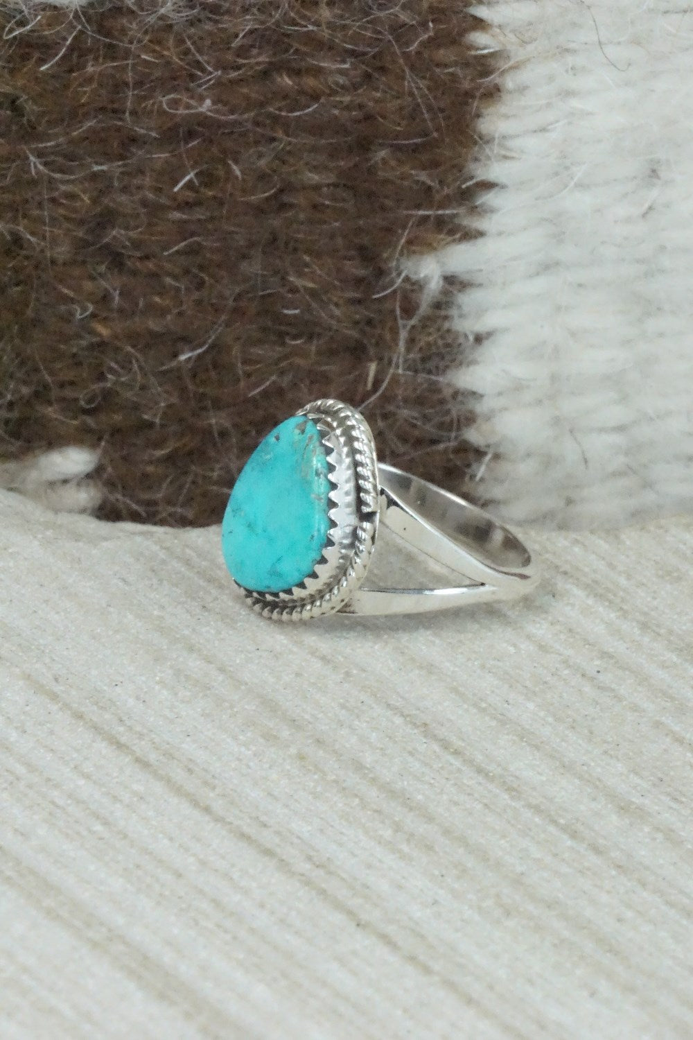 Turquoise & Sterling Silver Ring - Jamie Saunders - Size 6.5