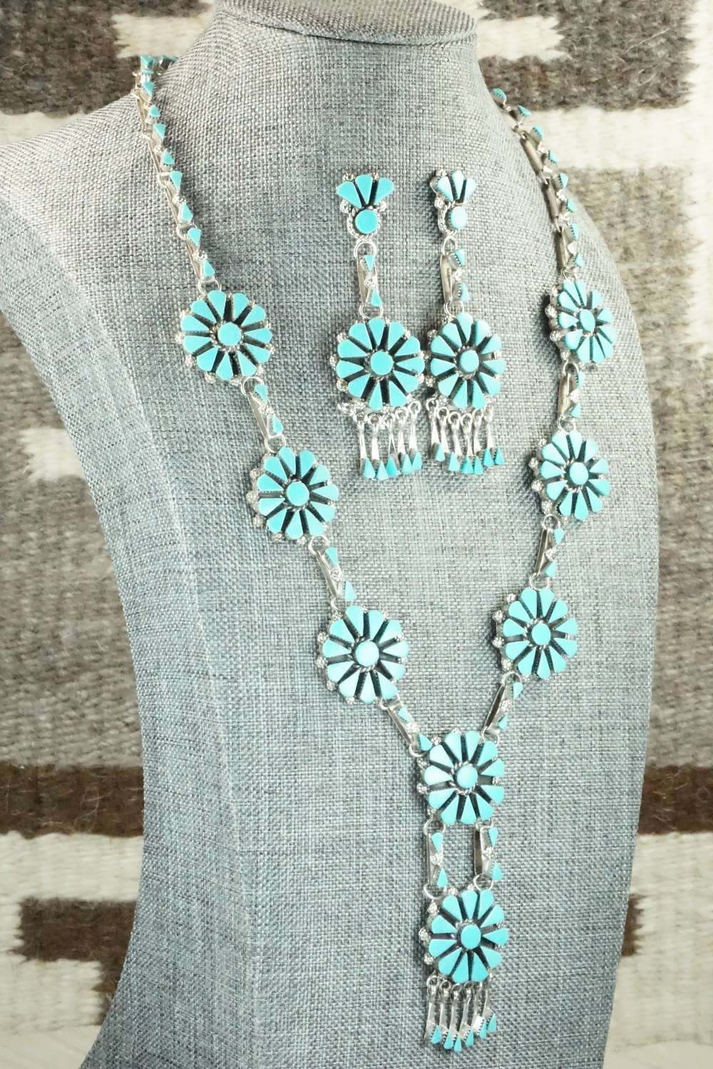 Turquoise & Sterling Silver Necklace Set - Merlinda Chavez