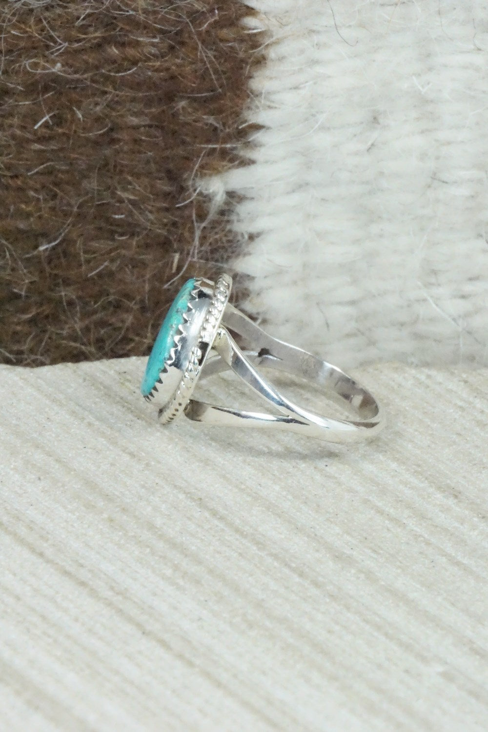 Turquoise & Sterling Silver Ring - Jamie Saunders - Size 6.5