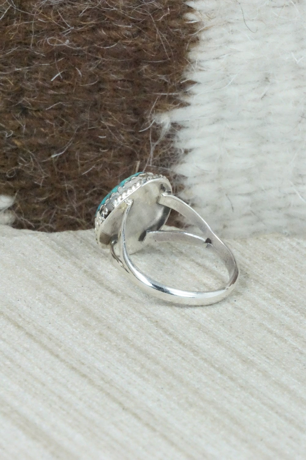 Turquoise & Sterling Silver Ring - Jamie Saunders - Size 6.5