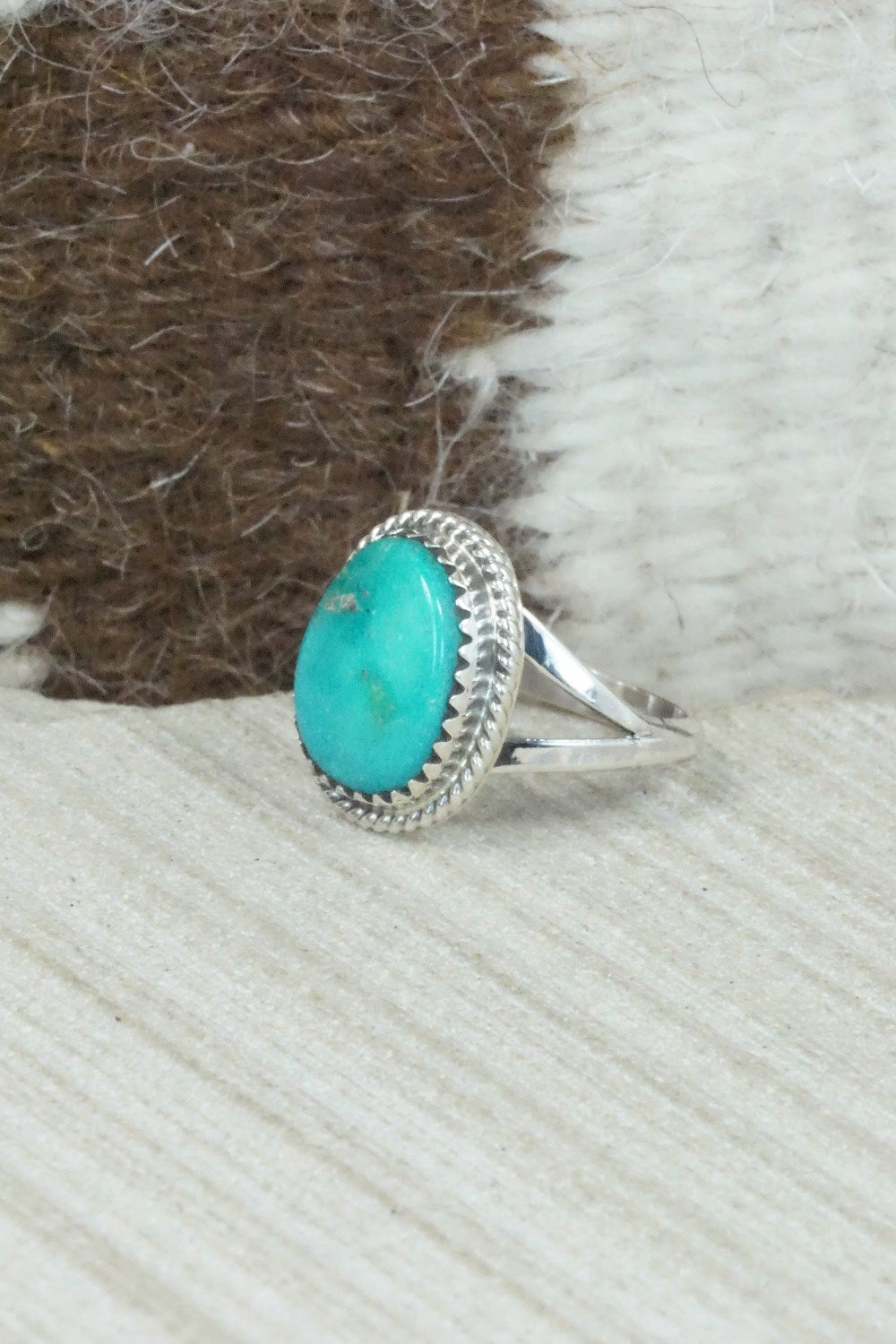 Turquoise & Sterling Silver Ring - Jamie Saunders - Size 6.5