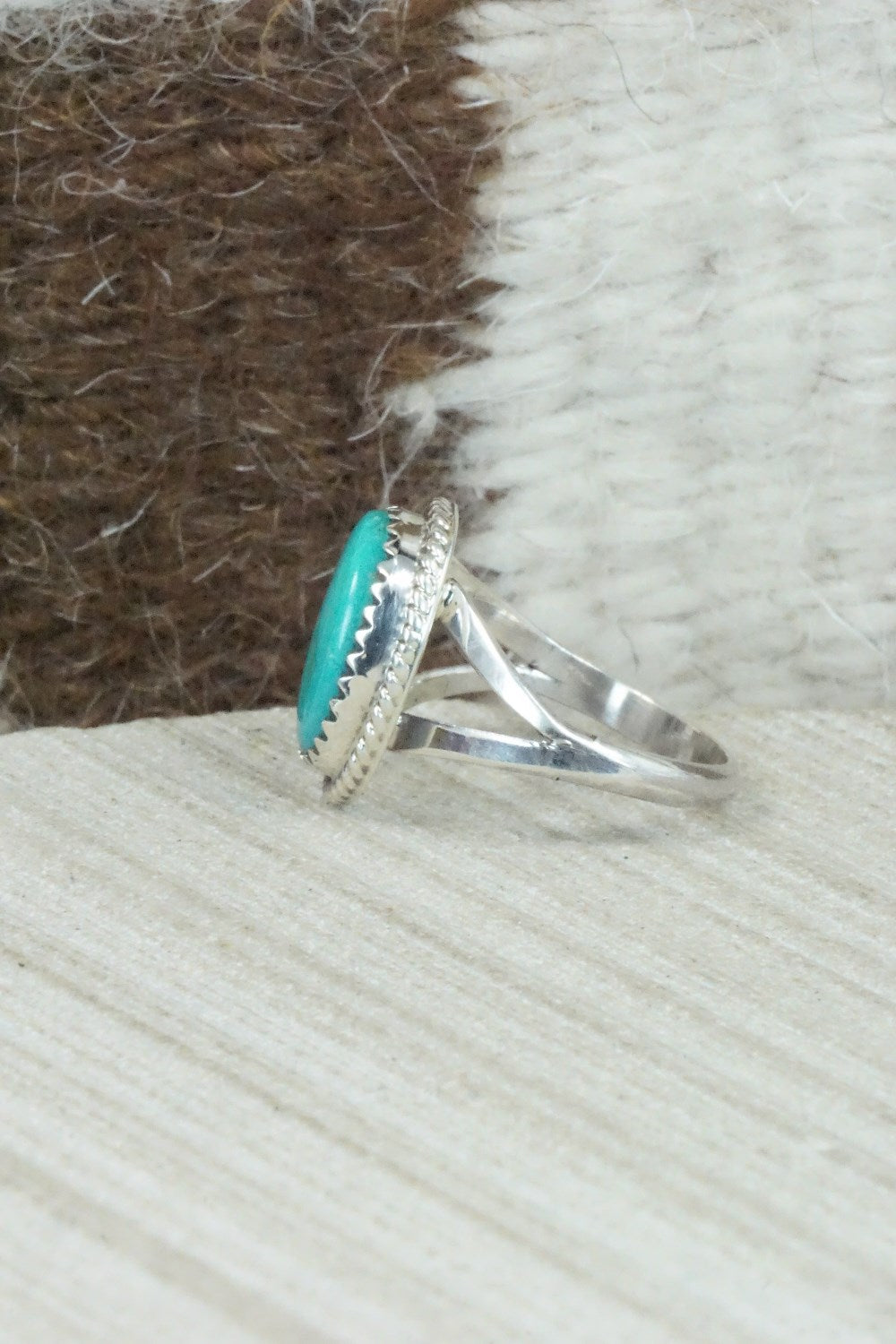 Turquoise & Sterling Silver Ring - Jamie Saunders - Size 6.5