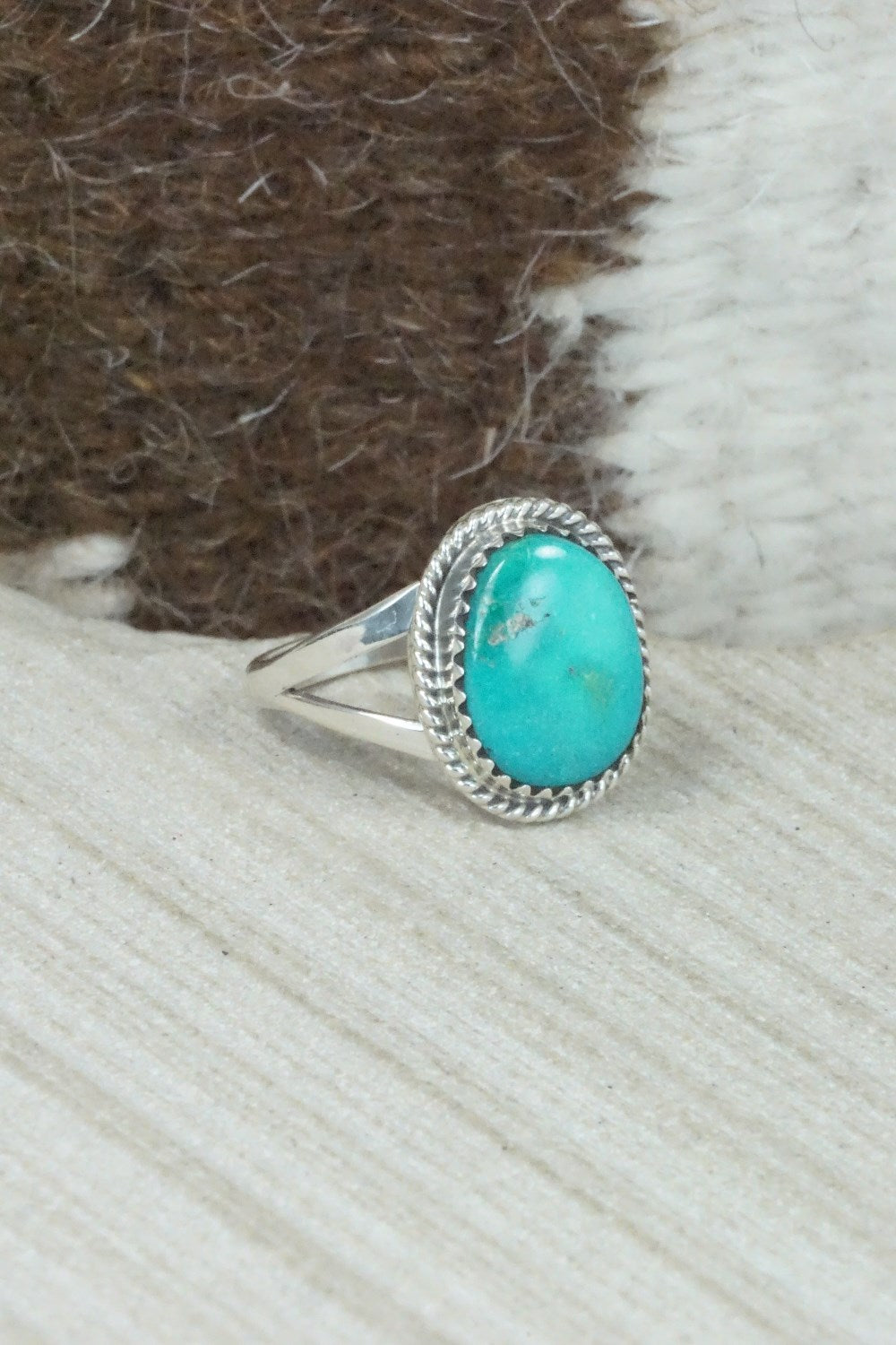 Turquoise & Sterling Silver Ring - Jamie Saunders - Size 6.5