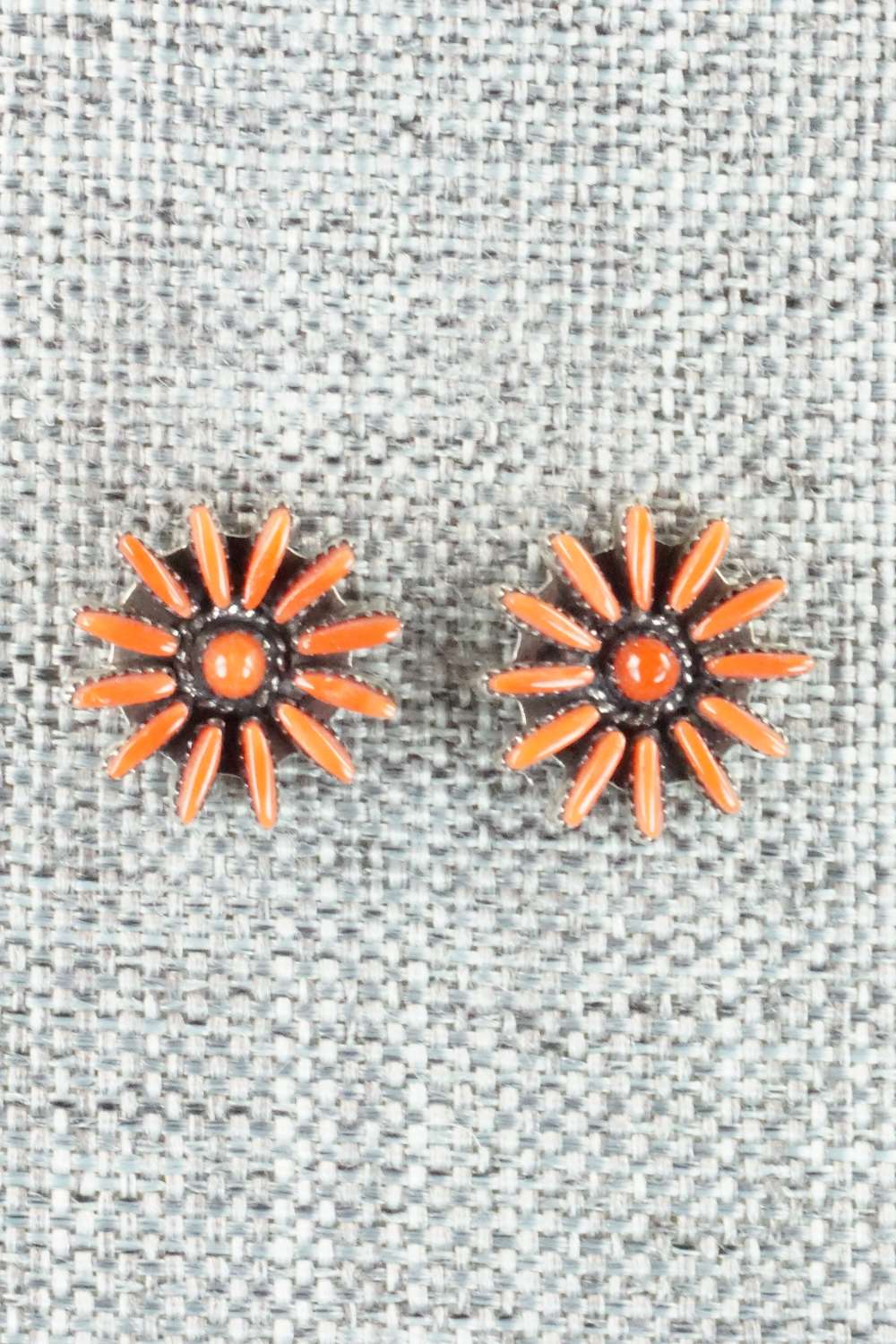Coral & Sterling Silver Earrings - Mildred Ukestine
